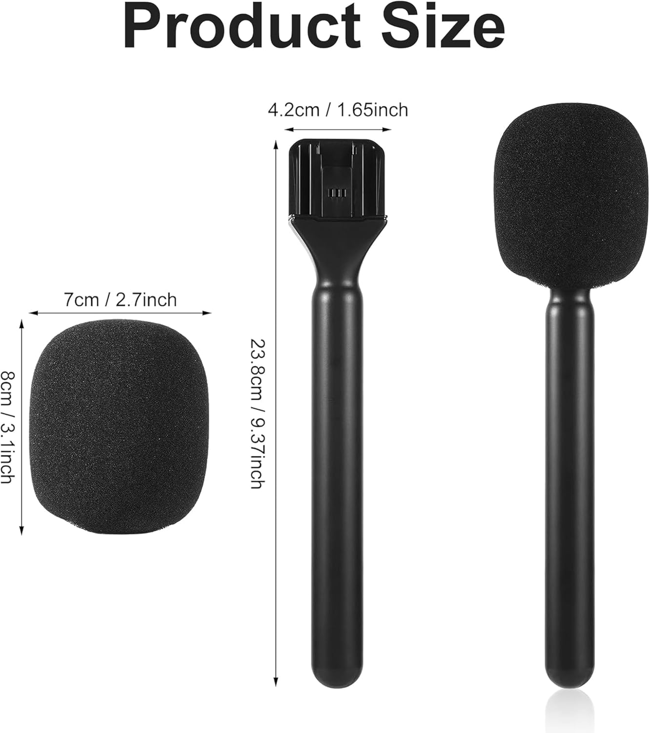 Microphone Holder,Wireless Mic Stand Handheld Stick,Mic Handheld Adaptor Microphone Handle Mount with Draft Shield for DJI Mic 1/2 Wireless GO II Accessories Interview Rig Replacement