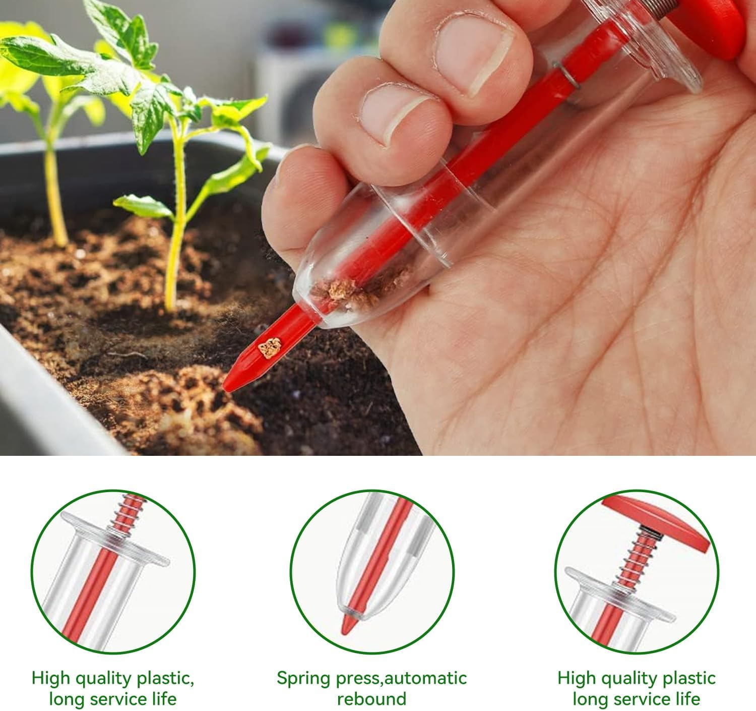 6 PCS Mini Seed Spreader Sowing Seed Dispenser Hand Tool Handheld Garden Seeder Ideal for Small Seeds of Flowers, Vegetables image number 4