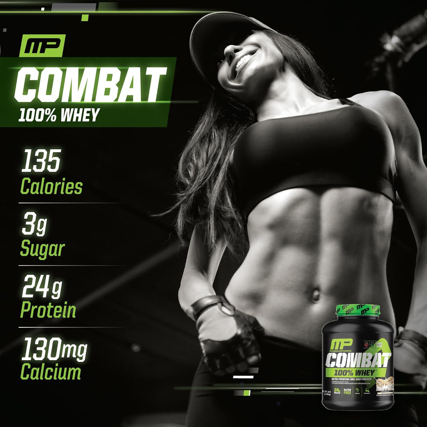 Musclepharm Combat 100% Whey Protein Powder, Cookies 'N' Cream, 5 Pound image number 3