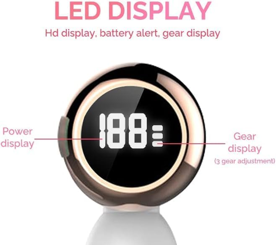 OBEST Facial Cleansing Brush with LED Screen,Rechargeable Face Scrubber,Waterproof Rotating Cleanser for Exfoliating, Massaging and Deep Cleansing 3-Speed Setting with 6 Brush Heads image number 4