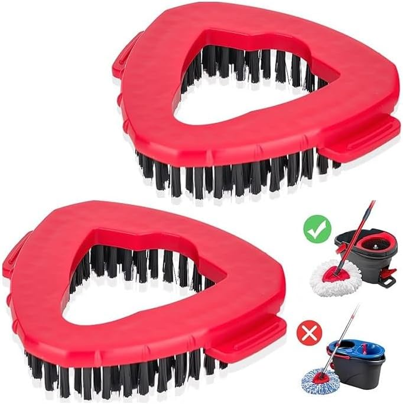 2 Pcs Scrub Brush Spin Mop Scrub Brush Head Compatible O Ceda Easywring Easywring 1-Tank System, Hard Bristle Cleaning Brush for Bathroom, Kitchen, Tub and Tile image number 4