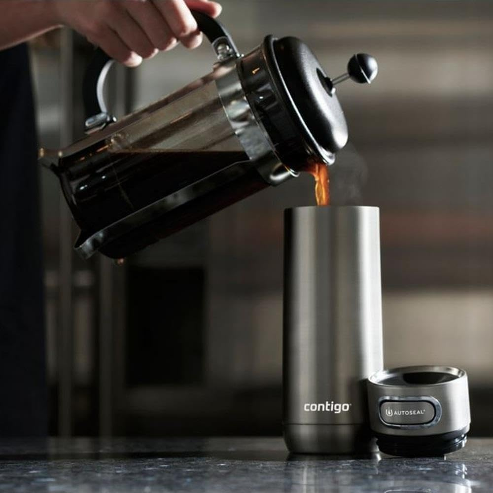 Contigo Luxe Autoseal Travel Mug, Stainless Steel Thermal Mug, Vacuum Flask, Leakproof Tumbler, Dishwasher Safe, Coffee Mug with BPA Free Easy-Clean Lid, Stainless Steel, 360 Ml - 360 Millilitres, Cornflower image number 5