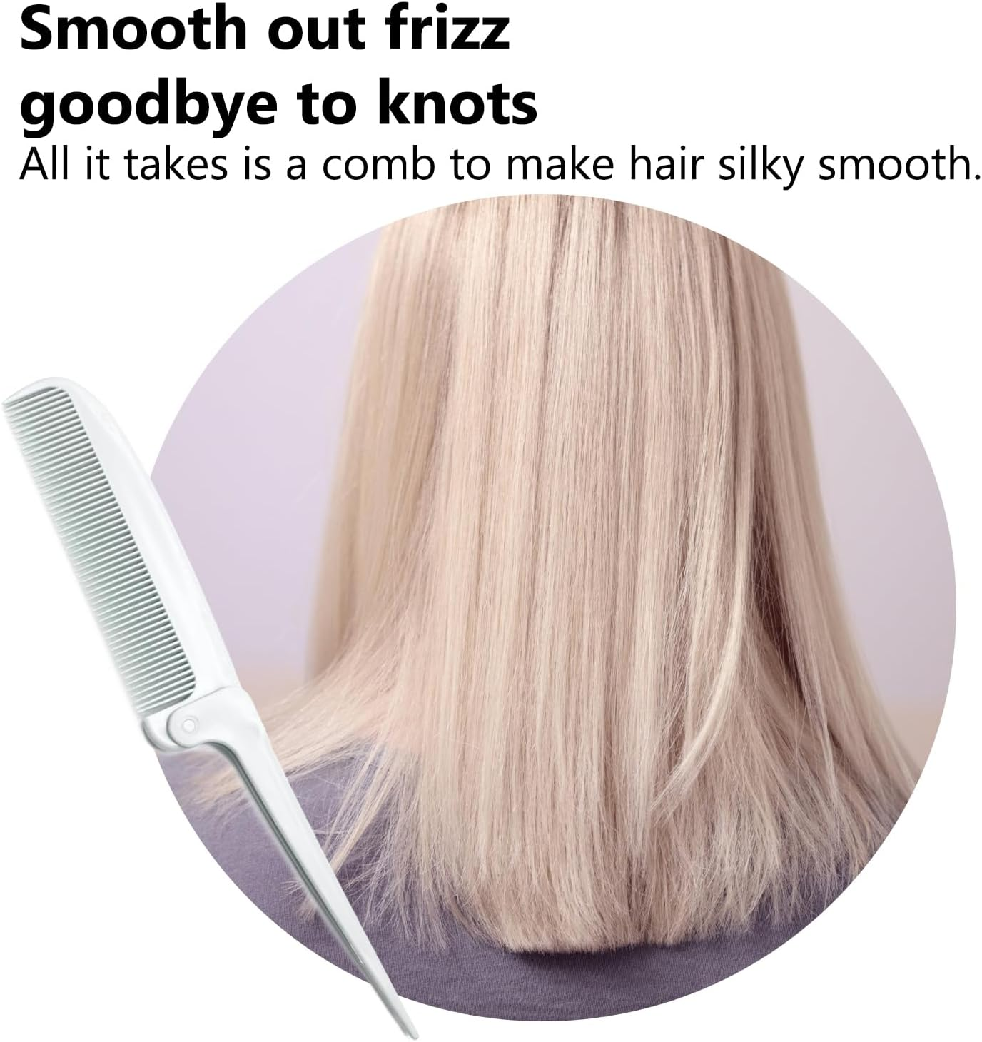 2 Pack Hair Parting Combs, Hair Styling Beauty Tools, Rat Tail Combs, Foldable Comb for Travel, Stylist (White,Pink) - White,Pink,Lightblue,Lightgreen image number 3