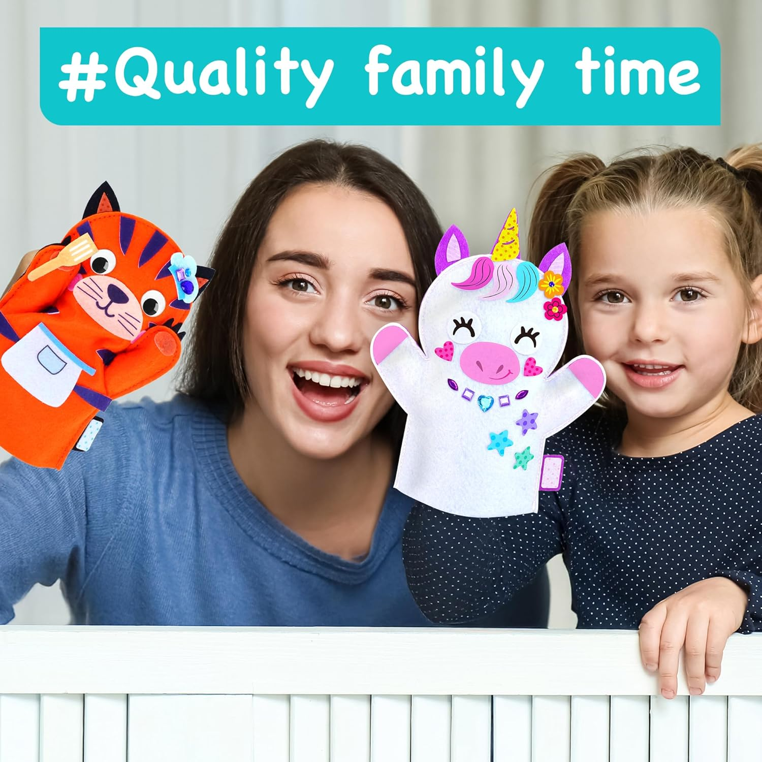 Unicorn Hand Puppet Making Kit for Kids Age 5-8 - DIY Puppet Making Craft Kit - Creative Arts & Crafts Set, Educational Gift - 8 Projects, Extra Stickers for Decoration image number 3