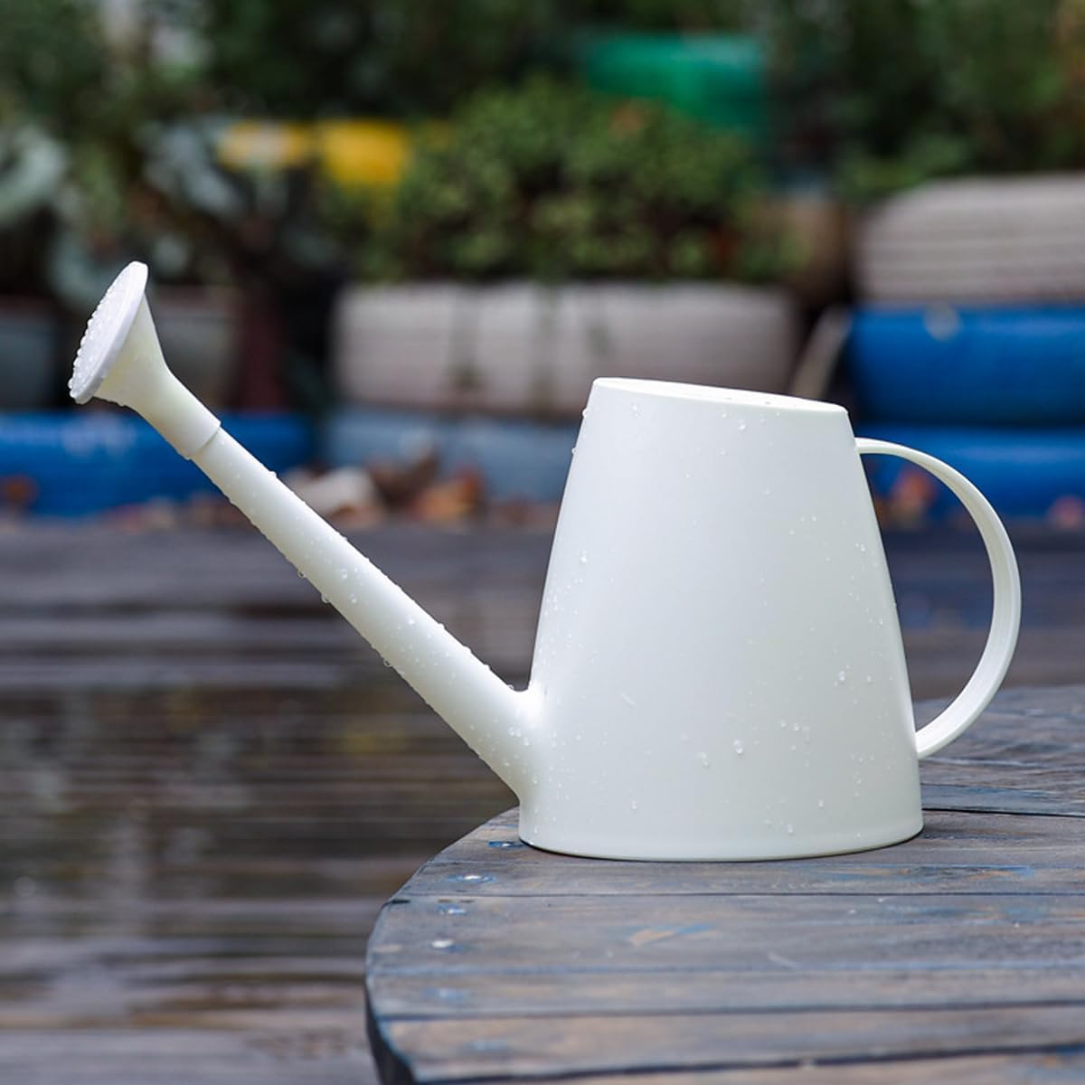 AIMALL Rotatable Sprinkler Head - 1.8L Plastic Garden Watering Can with Long Spout, Available in Gray, Green, Blue, Yellow, Pink, White, 7.67 X 5.9 Inch image number 4