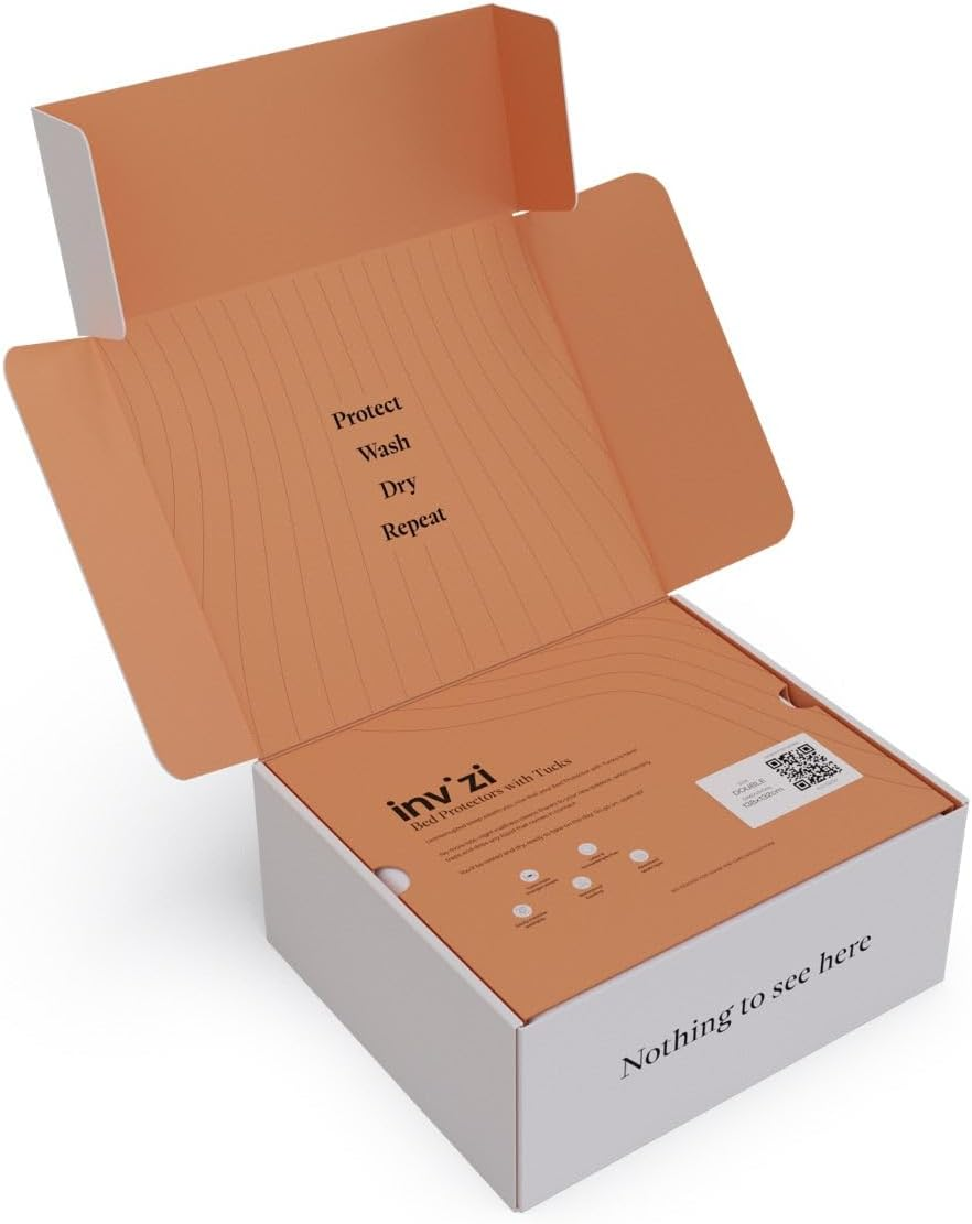 Invizi Waterproof Absorbent Mattress Protector with Tucks &ndash; Twin Pack of Washable Mattress Pads with Side Flaps, Soft & Secure, Machine Washable - King Single image number 1