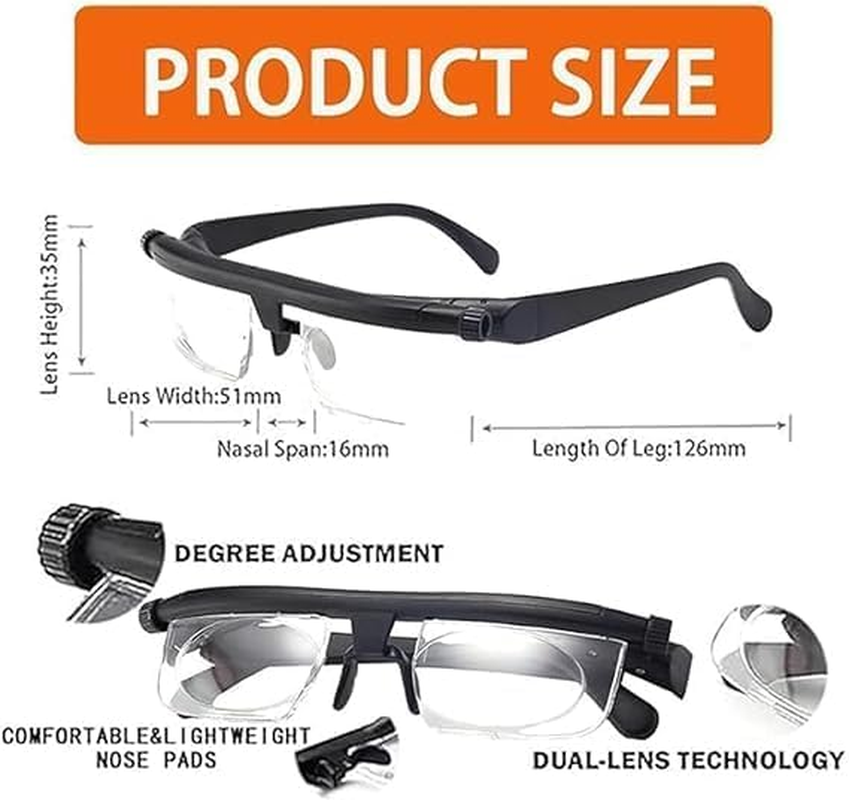Tropame Flex Focus Adjustable Glasses Dial Vision,Focus Adjustable Glasses Dial Vision, Flexvision Adjustable Vision Eyeglasses near and Far Sight for Men and Women (1Pcs) image number 5