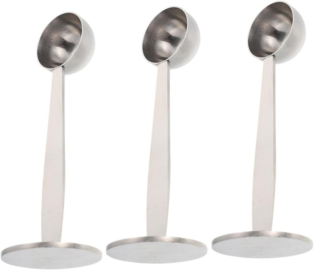 Cabilock 3Pcs Stainless Steel Coffee Bean Tamper and Measuring Spoon Portable Coffee Scoop with Rounded Edges for Accurate Espresso Powder Pressing and Bean Measuring image number 4