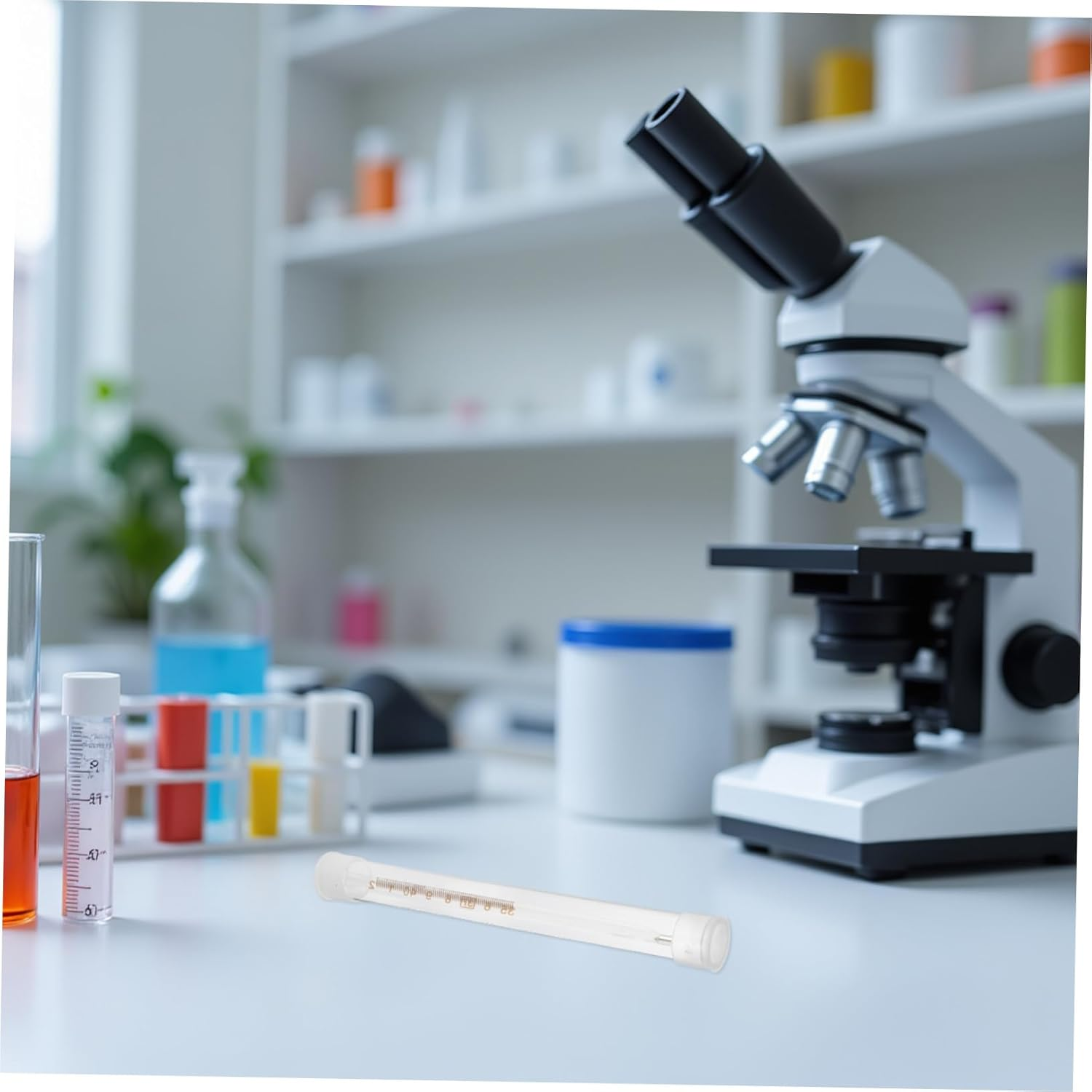 Healifty 10Pcs Thermometer Protective Case Plastic Tube Dustproof Portable Storage Container for Home Clinic Travel Safety Organizer