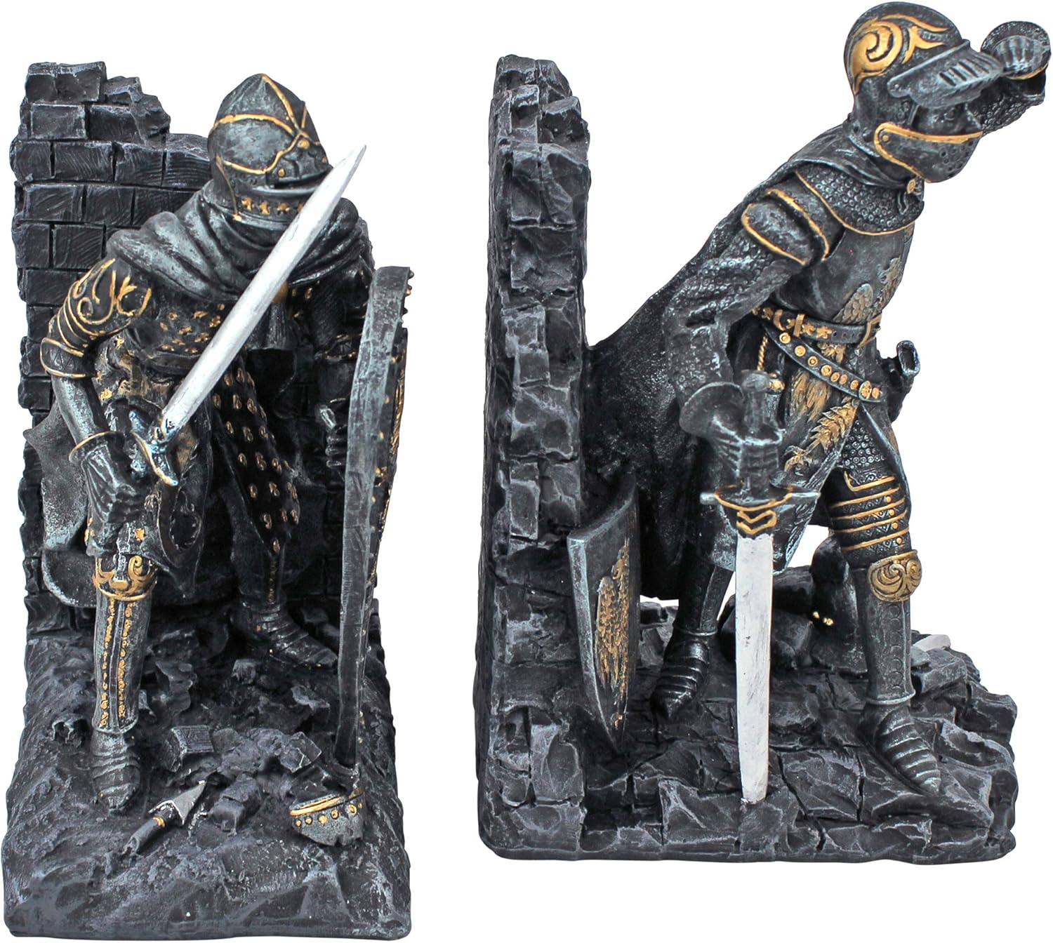 Arthurian Knight Bookend in Two-Tone Metallic (Set of 2) [Kitchen] - Arthurian Knights image number 2