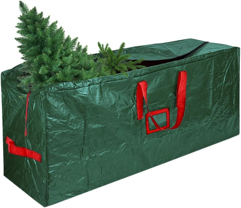 Christmas Tree Storage Bag with Card Slot|600D Oxford Material|Fits 7.5FT Xmas Tree|Disassembled Holiday Xmas Tree Bags|Tree Container|Heavy Duty Xmas Storage Box by H HOME-MART image number 1