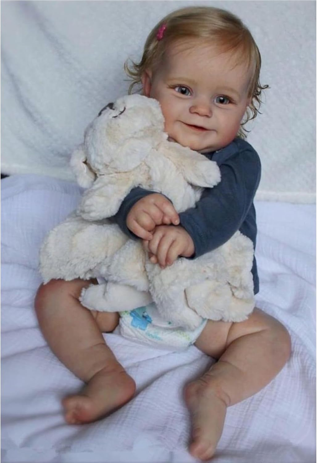 Lifelike Reborn Baby Dolls Girl 22-Inch Realistic-Newborn Baby Dolls with Weighted Soft Full Silicone Baby Feeding Kit Toys Real Life Cute Reborn Dolls with Gift Box for Kids Age 3+