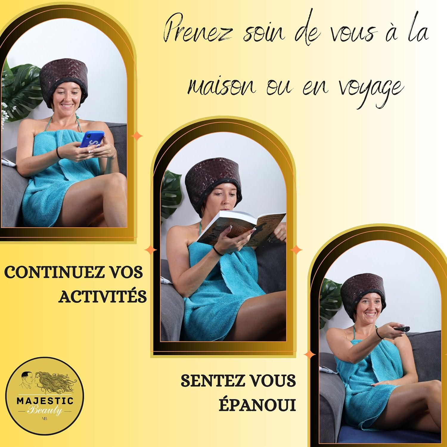 Hair Heating Cap, Deep Care, Heating Helmet for Hair with LCD Display, Temperature and Time Control, Adjustable Steam Cleaner, Heated Helmet for Afro Hair, Steamer image number 5