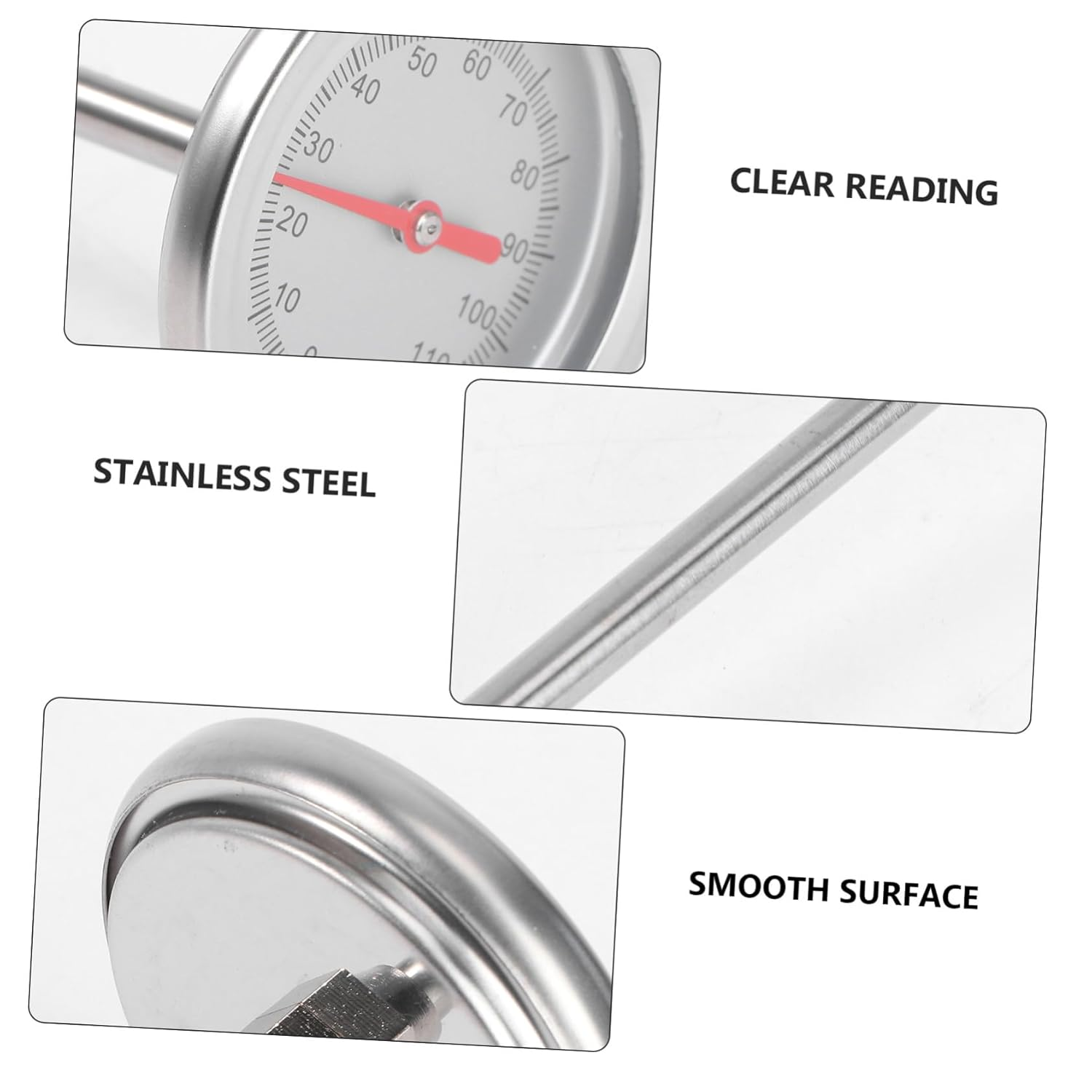 DECHOUS Stainless Steel Soil Thermometer Compost Temperature Detector Gardening Tool with Probe for Accurate Soil Temperature Measurement image number 1