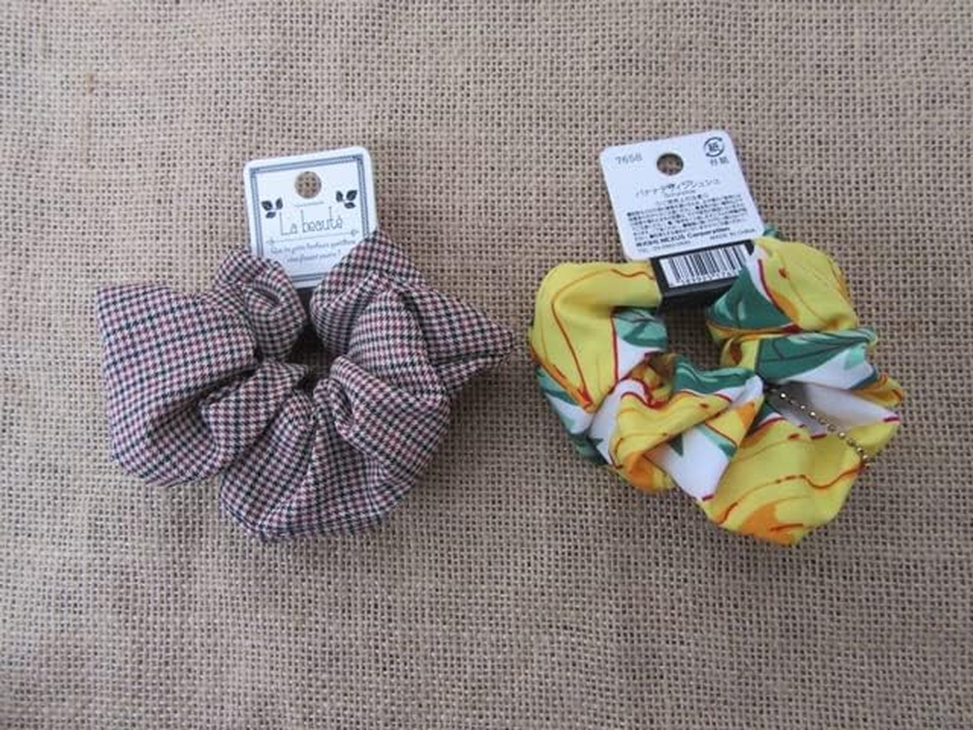 12Pcs Peony Elastic Scrunchies Hair Elastic Mixed image number 2