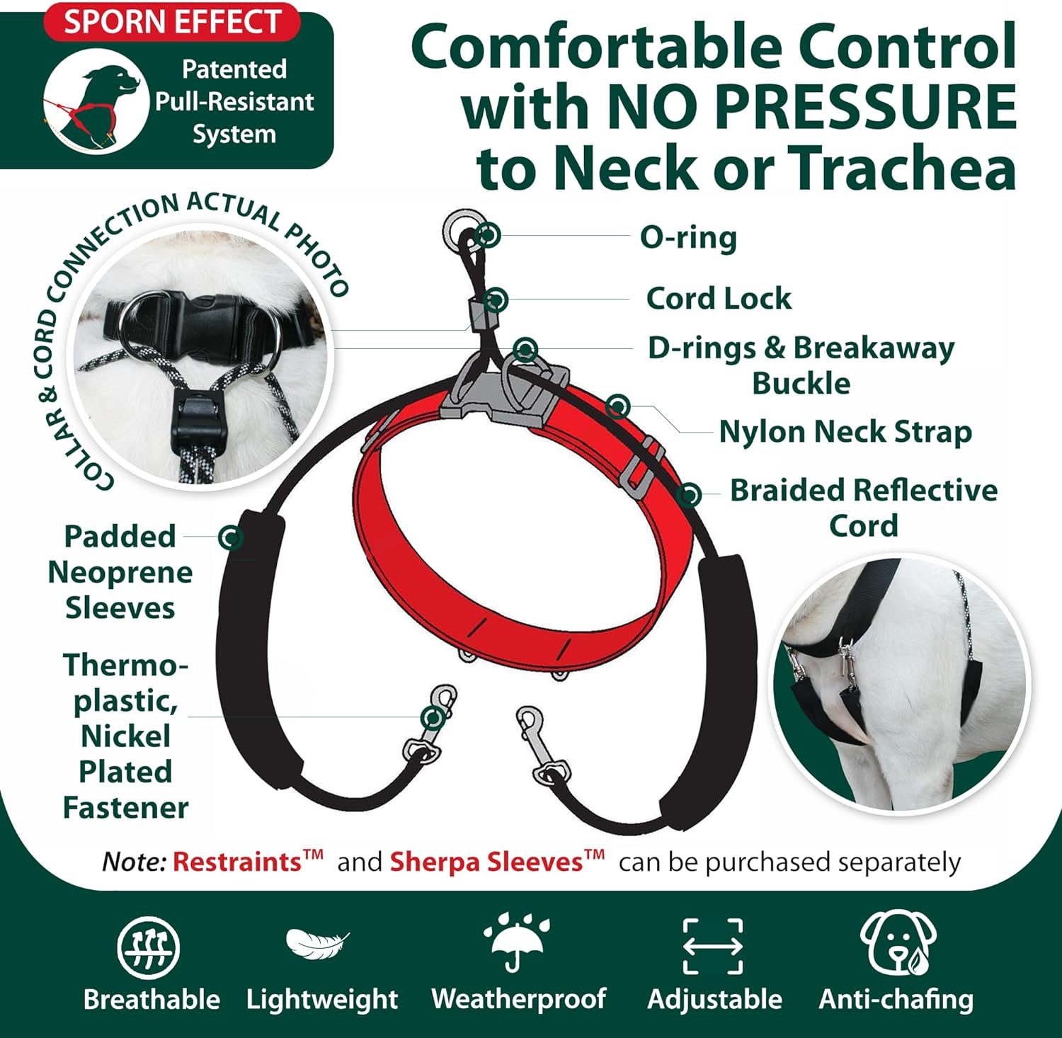 Sporn Big Dog Original Training Dog Halter Black Medium image number 2