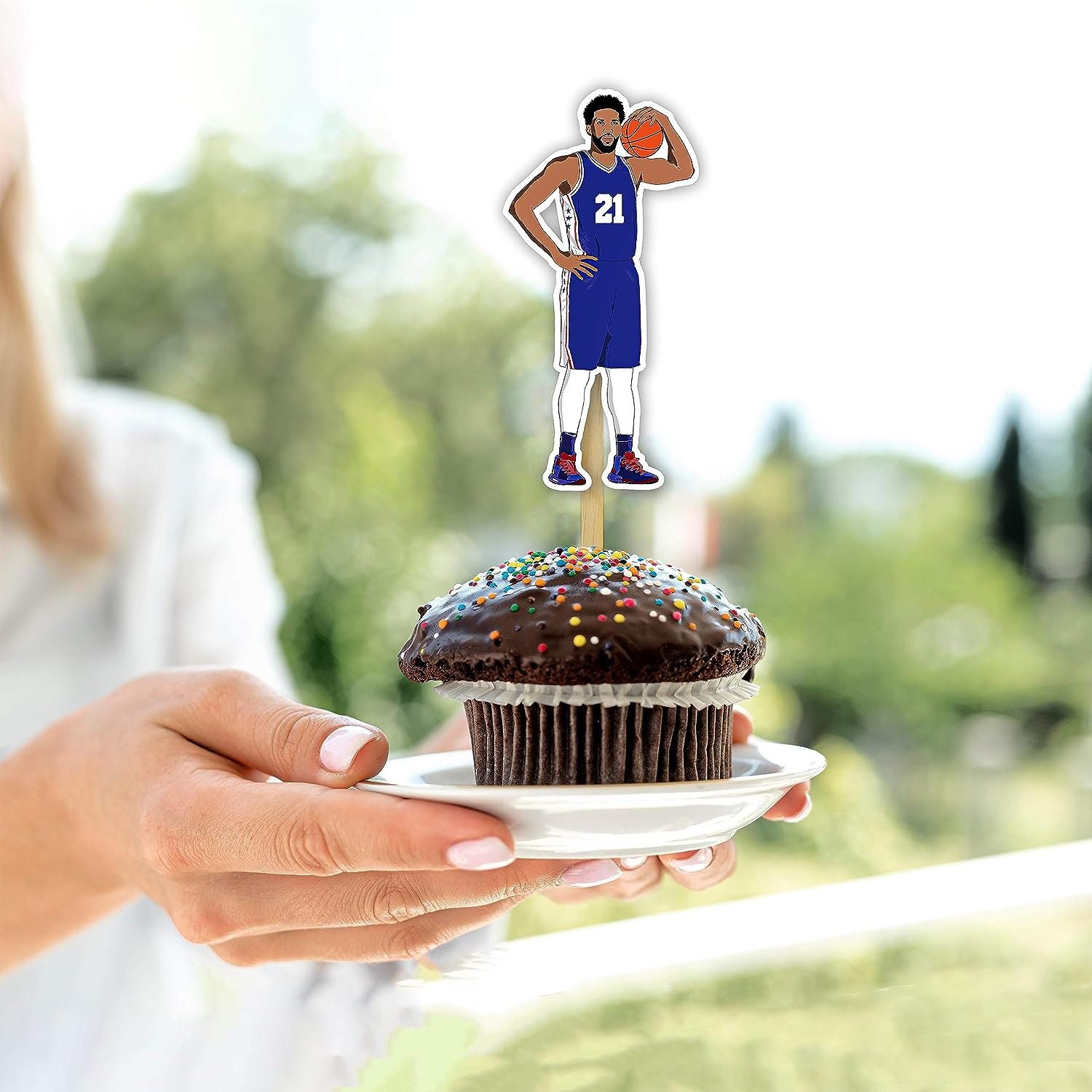 Basketball Cupcake Toppers &ndash; Fun & Sporty Party Decorations for and Adults | Perfect for Hoops-Themed Birthdays, Games, and Celebrations image number 3