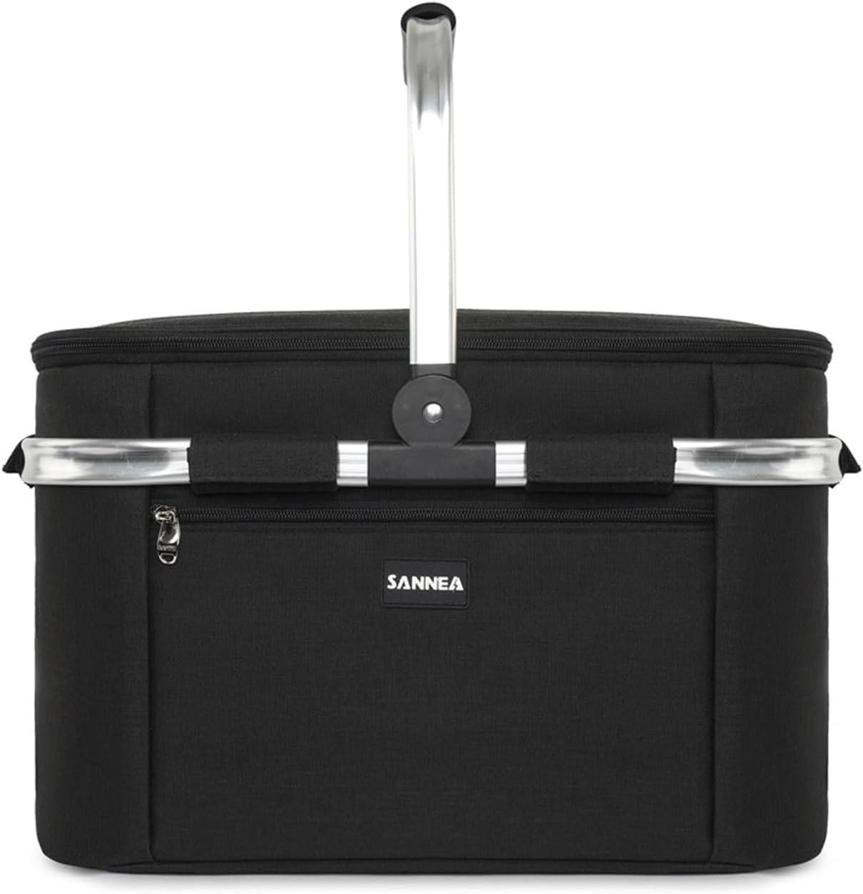 Large Insulated Picnic Basket, 29L Collapsible Cooler Tote with Handle and Lid, Reuasble Leakproof Thermal Shopping Travel Bag for Outdoor, BBQ, Camping, Delivery (Navy Blue)