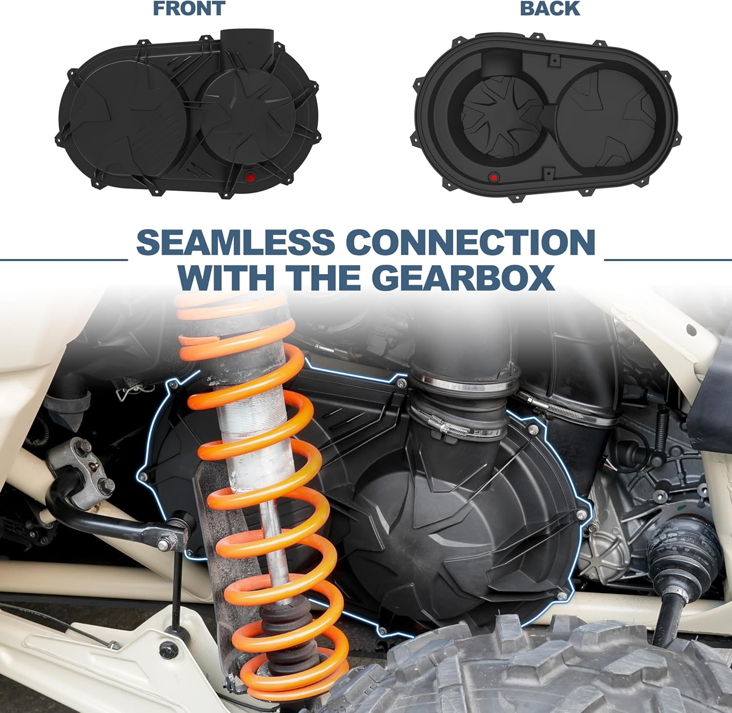 SAUTVS Black Outer Clutch Variator Cover for Can-Am X3 & Max 2020+ New Style Accessories (1PCS, Replace #420212508) image number 1