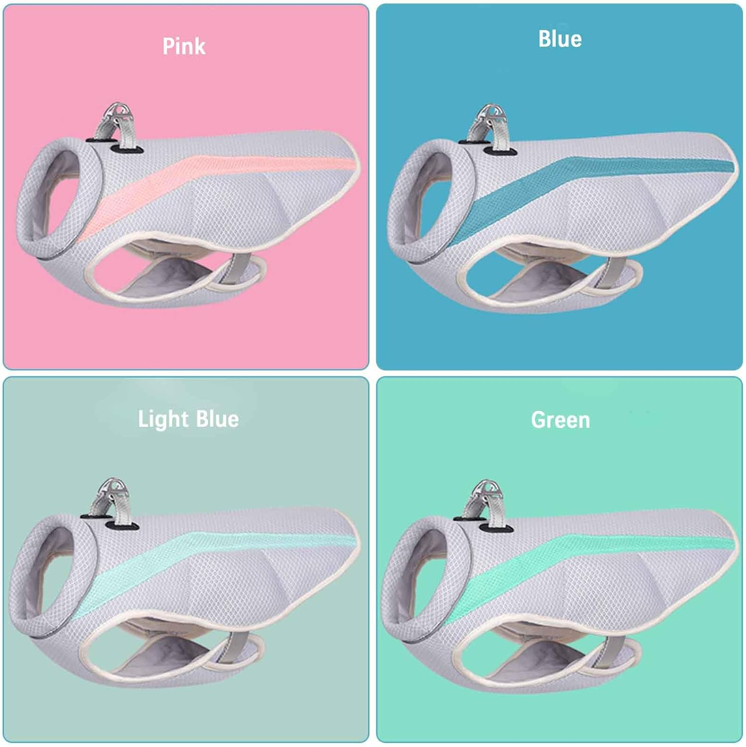 UOSIA Dog Cooling Vest Harness Extra Large Dog Cooling Jacket Lightweight Adjustable Puppy Vest with D-Ring and Reflective Cooling Shirt for Dogs Evaporation image number 6