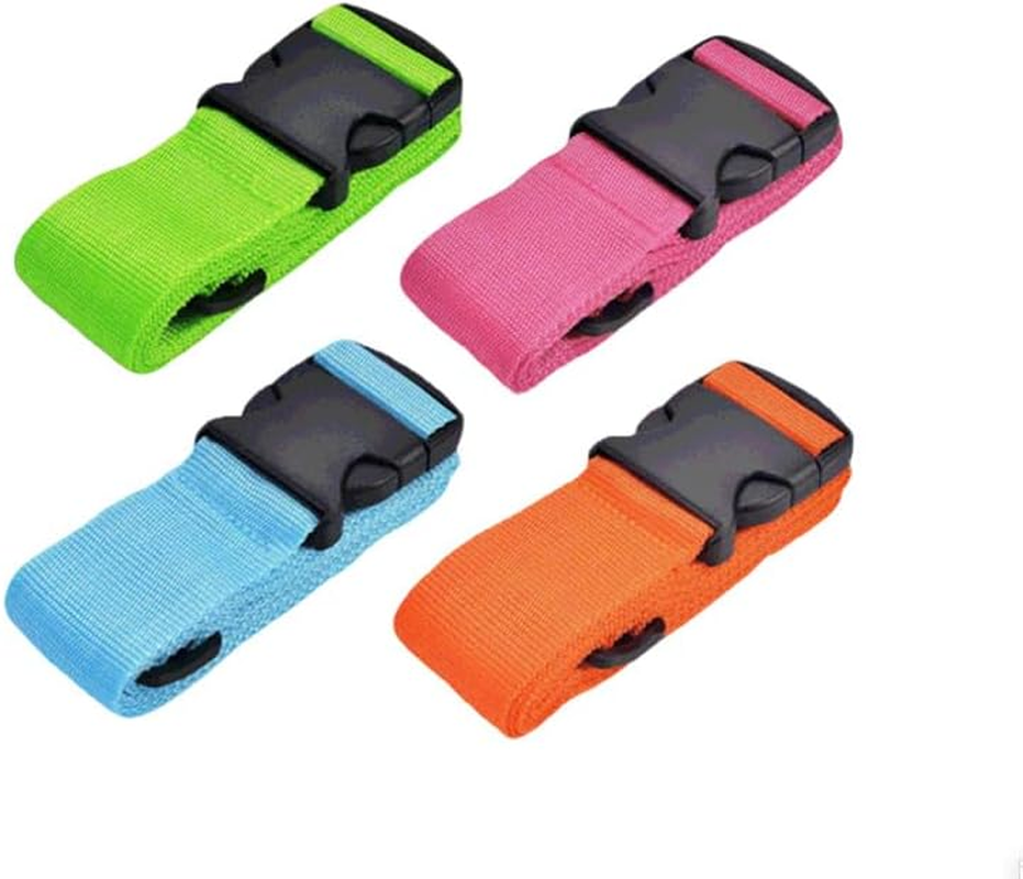 JZS Luxebell Luggage Straps, TSA Approved Suitcase Belts, Adjustable 1.8M Heavy Duty Travel Accessories, Quick Release Buckle, Rainbow, 4 Pack