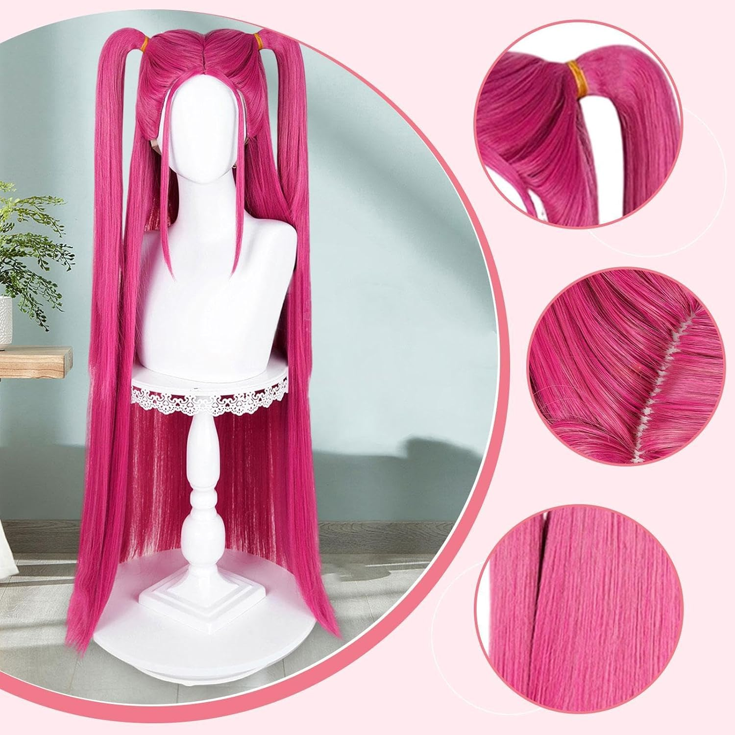 Hzskjyt Anime Cosplay Wig Party Wig Heat Resistant Comfortable Girls Realistic Costume image number 5