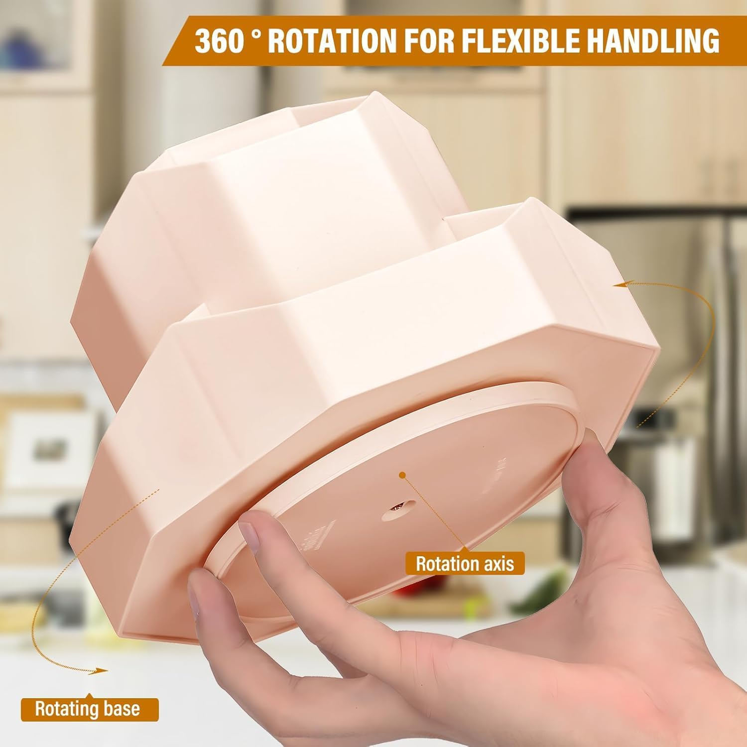 Pencil Pen Holder for Desk, 9 Slots 360 Degree Rotating Desk Organizer, Cute Pen Organizers Stationery Supplies for Office Home & Art Supply (Pink) image number 1