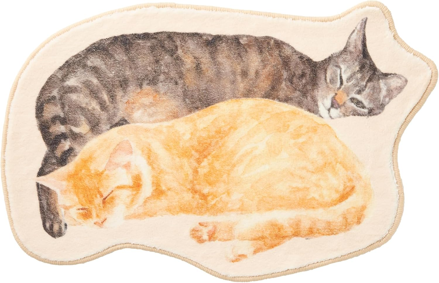 Jubilee Fluffy Plush Mat Sleeping Cat Design Non-Slip 100% Polyester Machine Washable