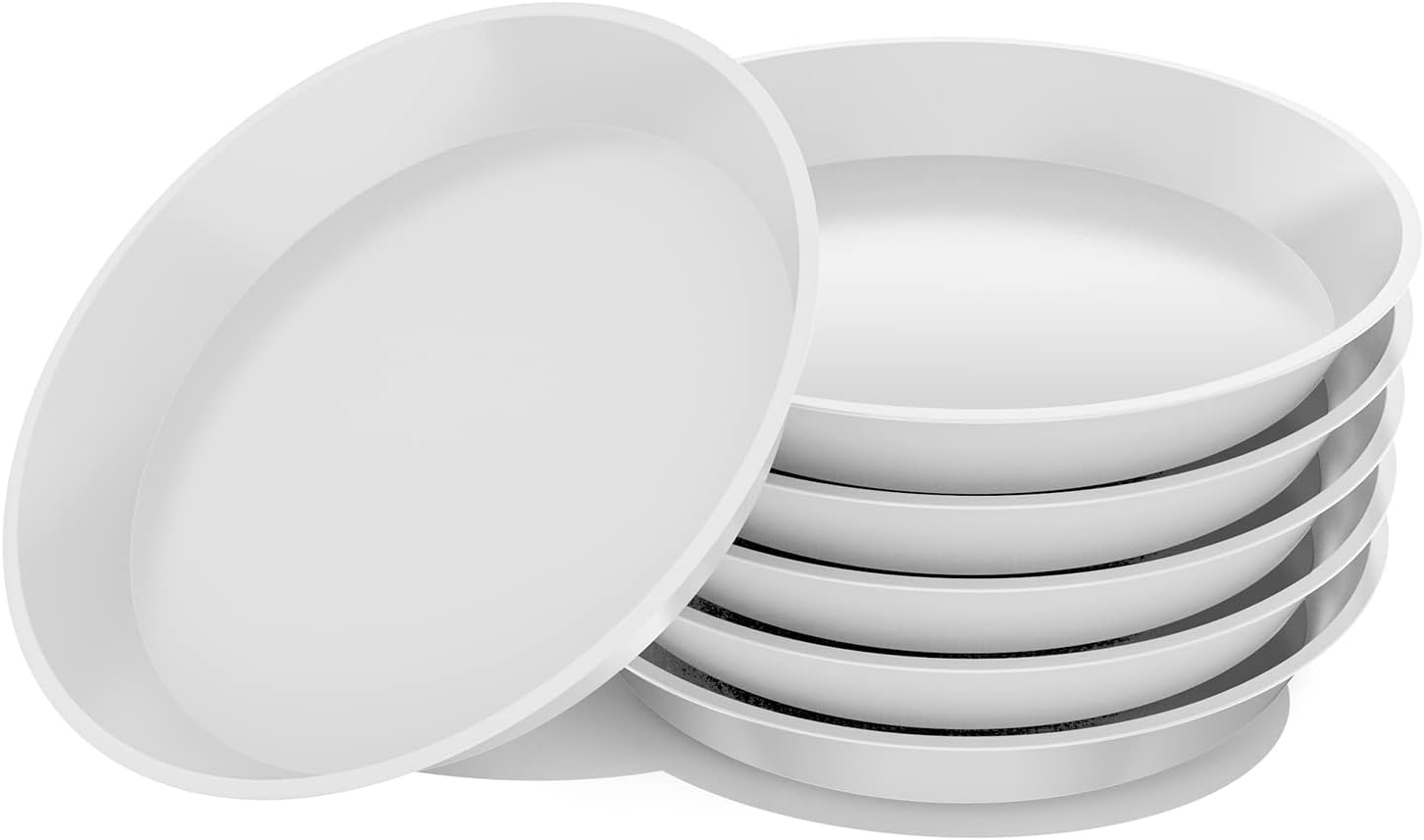 6 Pack Clear Plant Saucer 5 6 8 10 12 14 Inch, Plastic Plant Trays for Indoor, round Flower Plant Pot Saucer, Sturdy Plant Water Catcher Tray