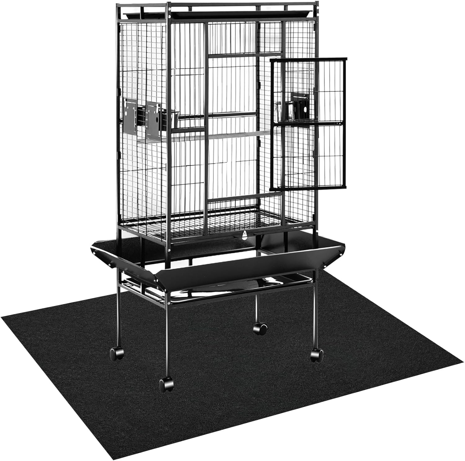 Cebrabounze Large Bird Cage Mat, 35X47 Inch under Pet Cage Mat for Bird Cages, Dog Crate, Reptile Aquariums, Waterproof Felt Liner with Non-Slip Backing for Kennel Training, Floor Protector image number 4