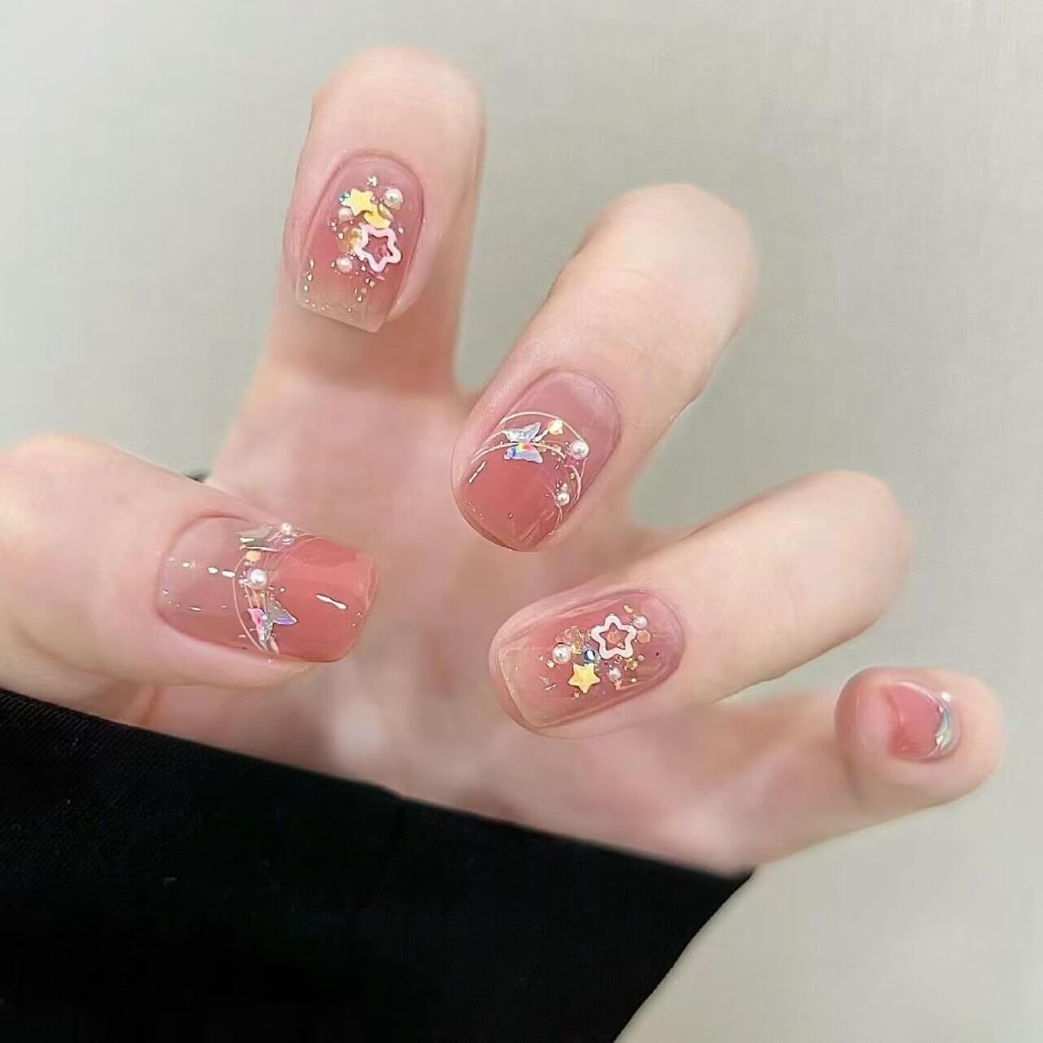 Nail Glitter 3D Laser Sequins Mixed Holographic Chunky Glitter Paillette Festival Rave Cosmetic Crafts Resin Accessories Tips Decor (Stars/ 6 Colors) image number 4