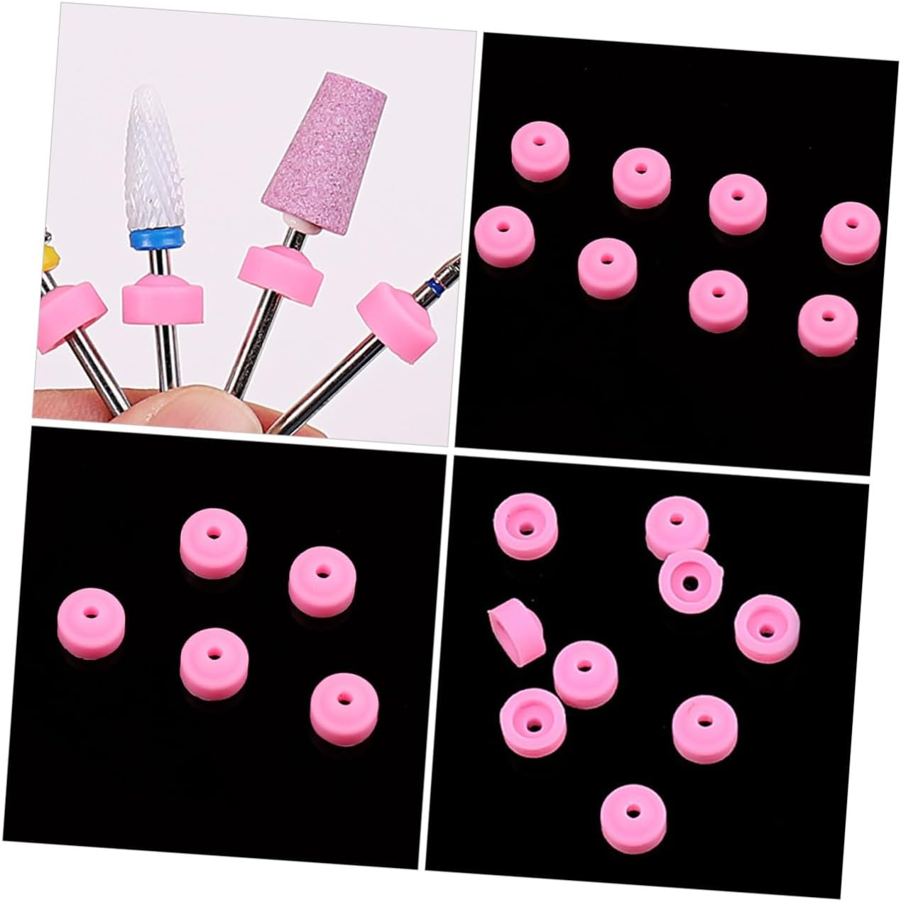 Garneck 20Pcs Nail Drill Dust Protectors Plastic Caps Nail Filer Covers for Professional Home Use Dust Stoppers Accessories