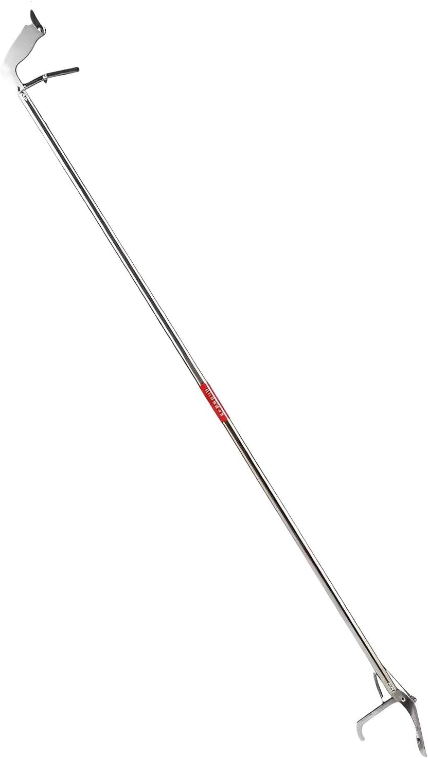 Perfk Snake Catcher Reptile Grabber Foldable Seafood Multipurpose Grabber Non Slip Long Handle Tongs Snake Clip Tool Heavy Duty Lockable Equipment, 150Cm