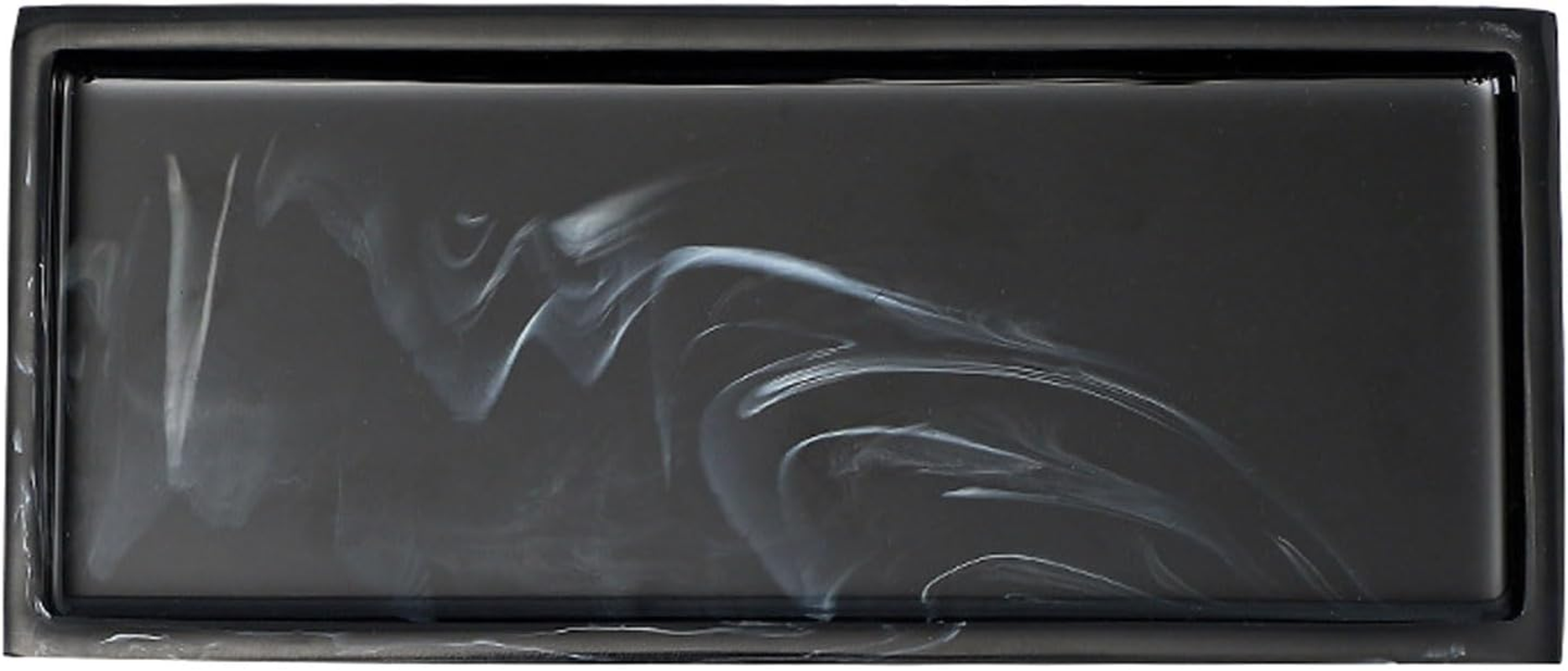 Marble Resin Bathroom Vanity Tray 11.22X 4.13 Inch Rectangle Black Organizer Tray for Soap Dispenser, Perfume, Jewelry, Toilet Tank & Kitchen Sink Storage Tray