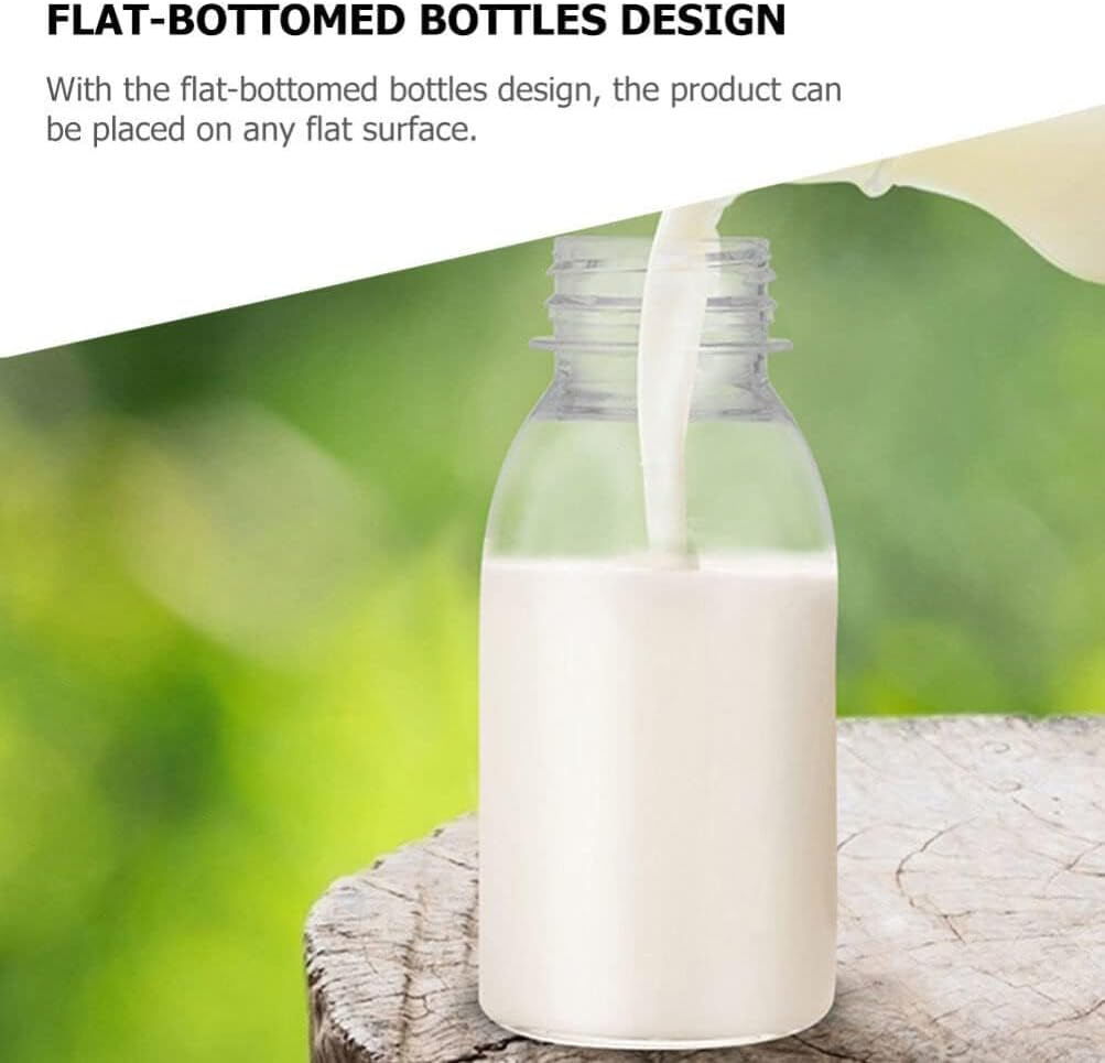 10 Pcs Empty Juice Bottles,100Ml Portable Bottle, Reusable Clear Drink Containers with Lids for Juicing, Smoothie, Milk, Drinking image number 1