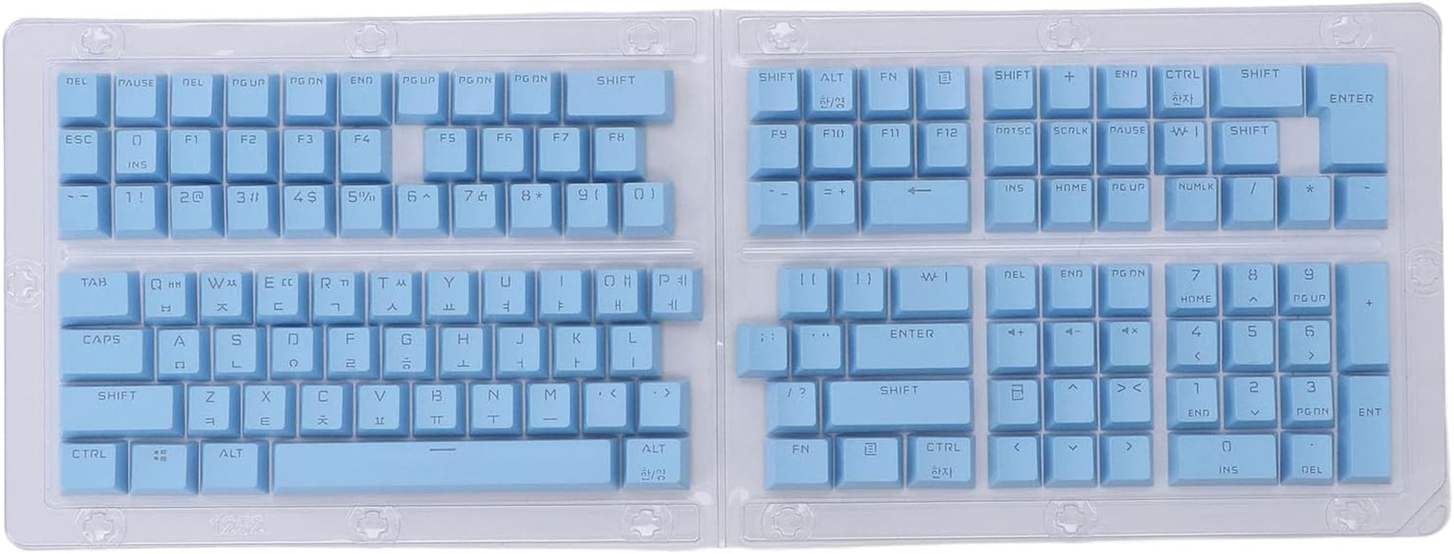 132 Keys Korean Keycaps, Custom Keycaps, OEM Height Keycap Replacement Japanese Korean Keycap Set for 61 62 64 68 72 75 84 87 88 98 100 104 108 Mechanical Keyboard (White)