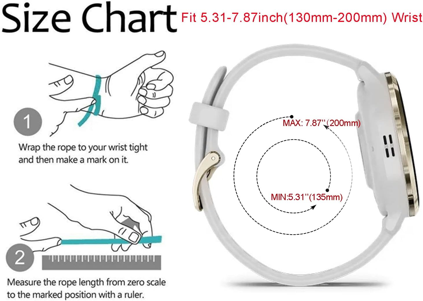 Abanen Silicone Watch Bands for Garmin Vivoactive 4S / Venu 2S / Venu 3S / Vivomove 3S, Soft Sport 18Mm Quick Release Waterproof Replacement Wristband Strap for Garmin Forerunner 255S/265S