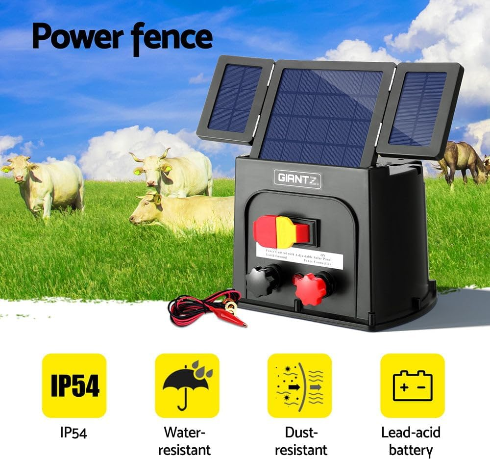 Giantz 5Km Electric Fence Energiser PET Solar Energizer Farm Animal 0.15J image number 1