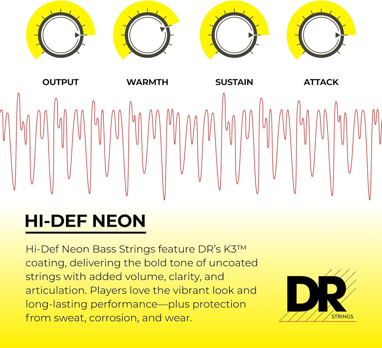 DR HI-DEF NEON - BLUE Colored Bass Strings: 5-String Medium 45-125