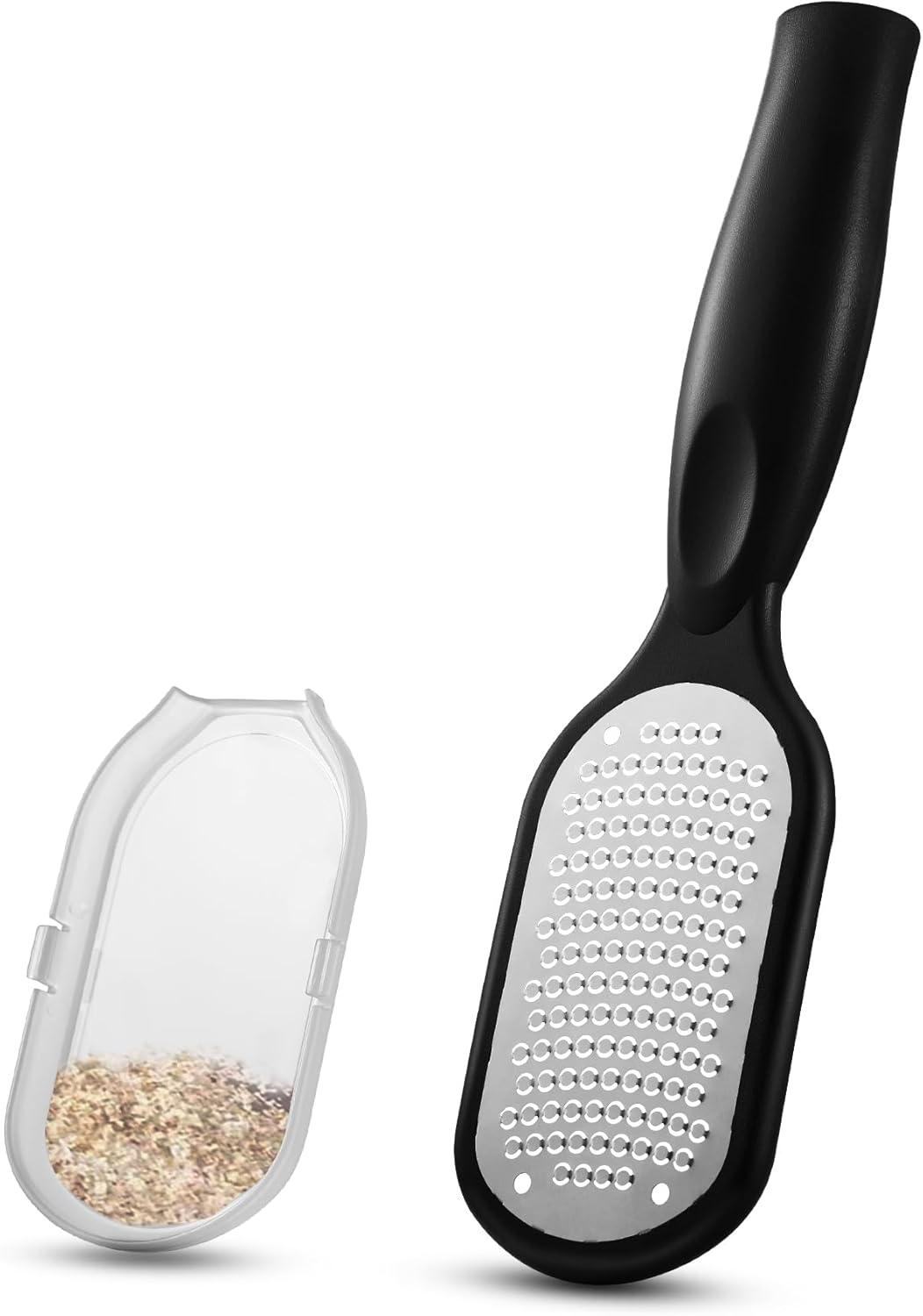 FERYES Foot File Callus Remover with Dead Skin Catcher &ndash; the Genius Foot Scrubber for Mess-Free Pedicures, Heel Scraper for Cracked Heel Treatment, Wet & Dry Use Feet Rasp - Black image number 6