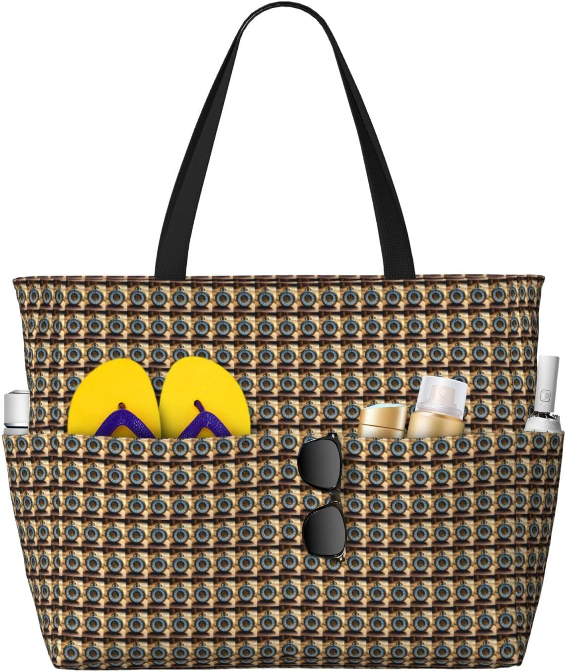 OAZCVBNN Gears Clock Bronze Century Print Reusable Bag Stylish Summer Lightweight Vacation Picnic Gym Camping Versatile Use image number 1