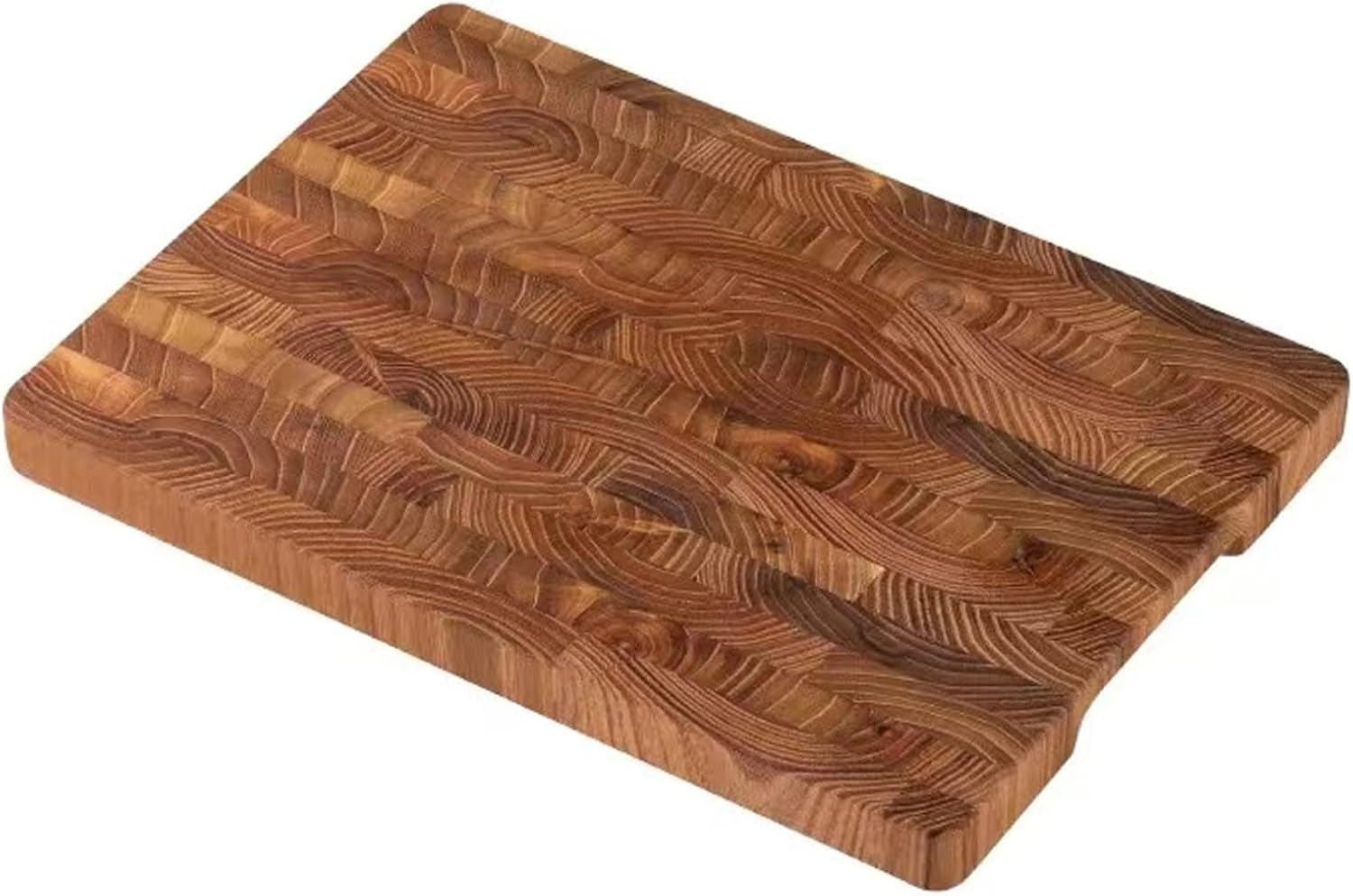 Bierofaro Teak Wood Chopping Board for Kitchen, 40 * 30 * 3 CM End Grain Cutting Board, Wooden Charcuterie Board, Large Butcher Block with Hidden Handles, Reversible, Suitable for Meat, Vegetables