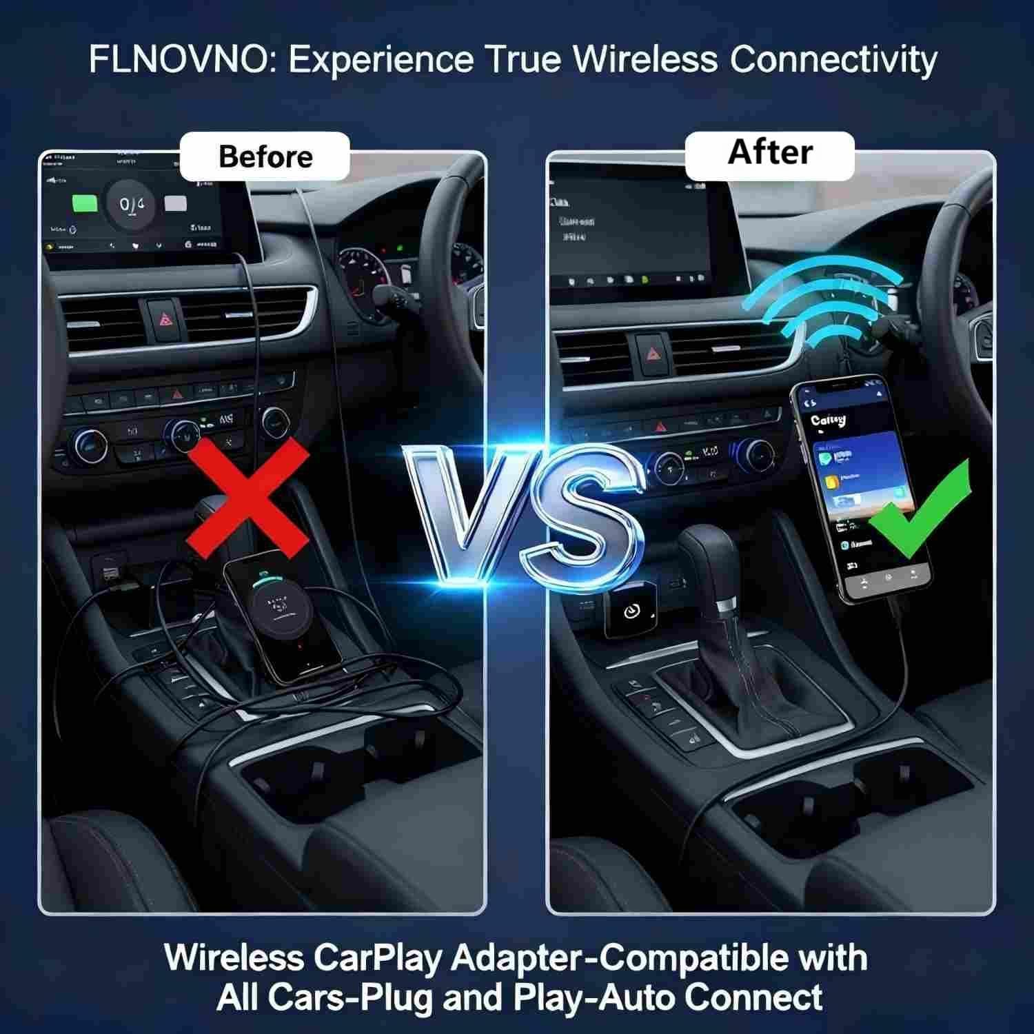 2025 Upgrade 2-In-1 Wireless Carplay Adapter& Android Auto Wireless Adapter, Converts Factory Wired to Wireless, A7 Dual-Core Chip for Zero Latency,Plug & Play Dongle with Stable Connection image number 5