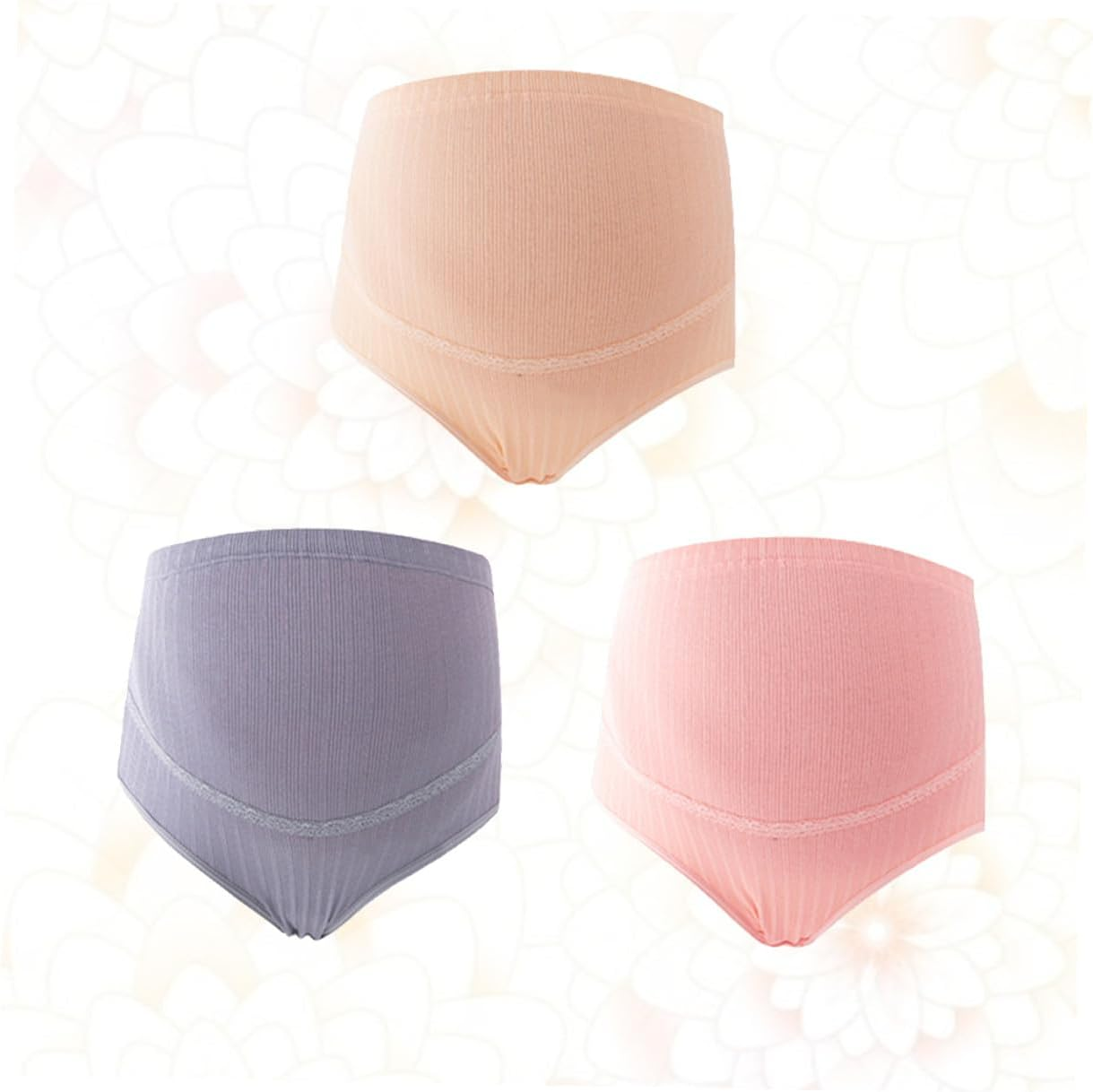 3Pcs High Waist Cotton Maternity Underwear Adjustable Splice Stomach Lift Panties Soft Breathable Support for Pregnant Women Random Colors Random Color image number 3
