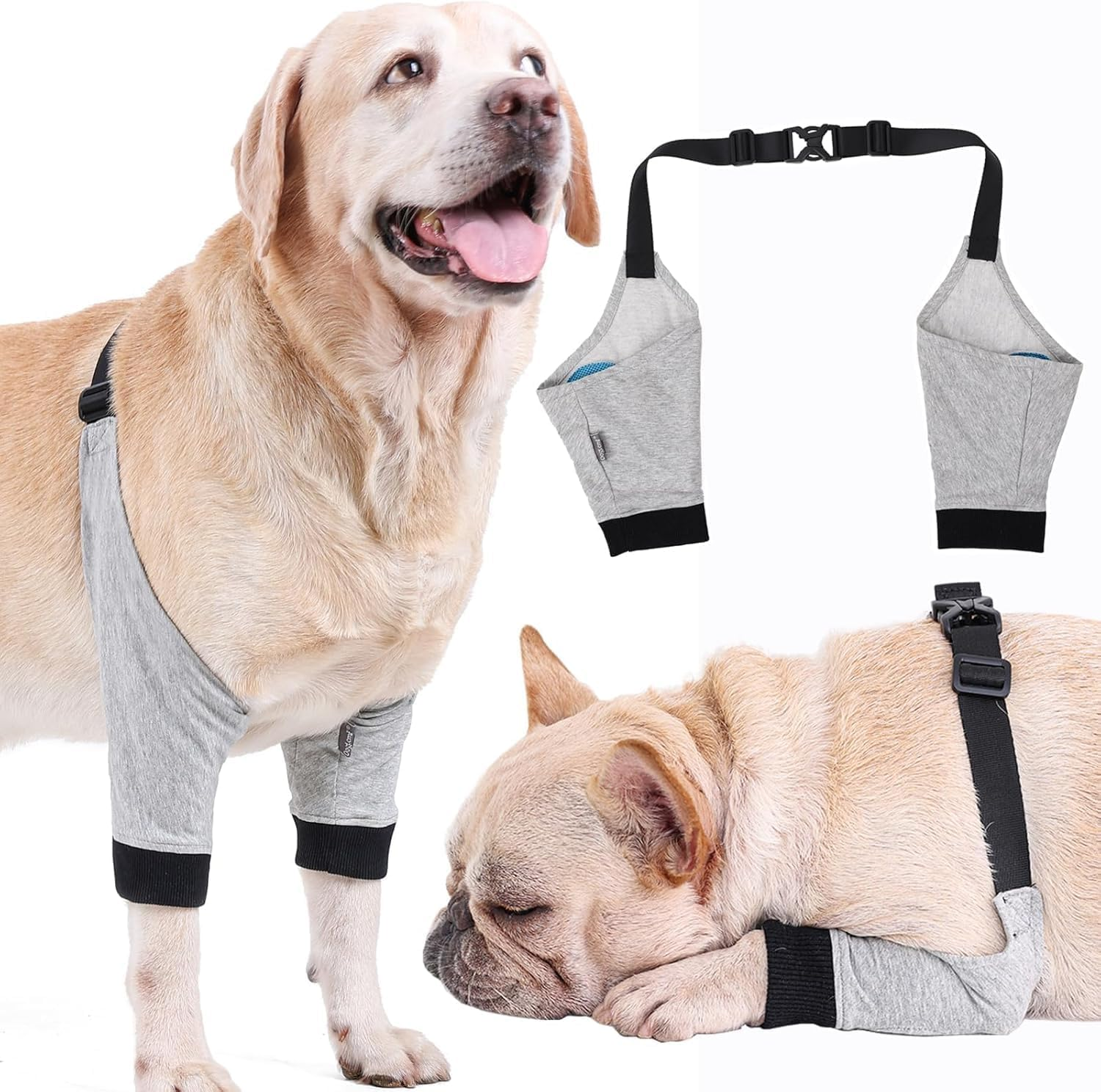 Generic Dog Elbow Protector, Small, Grey, 1 Pack - Elbow Sleeve for Dogs, Prevents Licking Wounds, Ideal for Recovery & Prevention image number 3