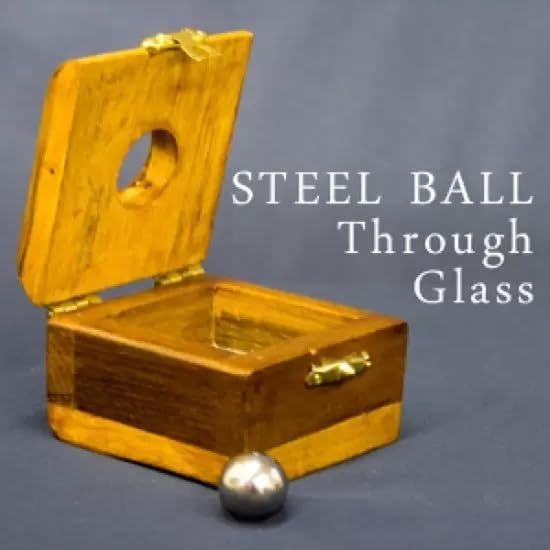 Milesmagic Magician'S Steel Ball Thru Glass Gimmick Box Penetration through Solid Glass Sheet Mentalism for Real Close up Street or Stage Illusion Magic Trick image number 5