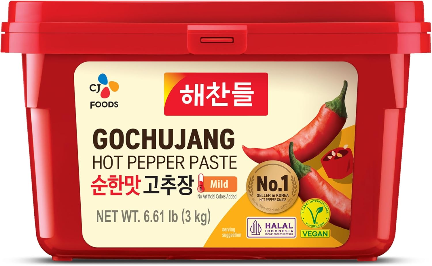 CJ Haechandle Gochujang Korean Mild Chilli Paste 3 Kg