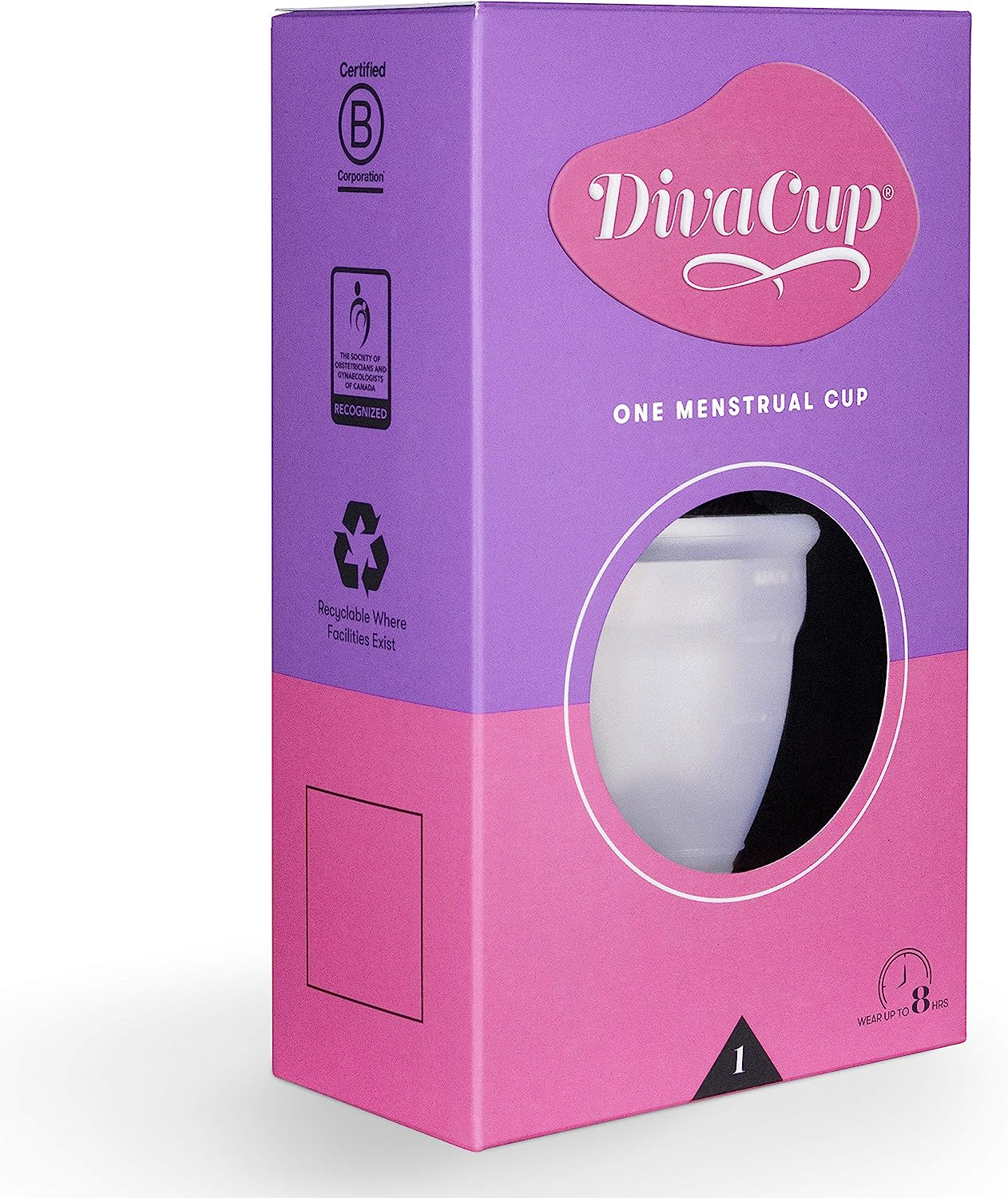 Divacup Model 1 Menstrual Cup, Frosted White image number 3