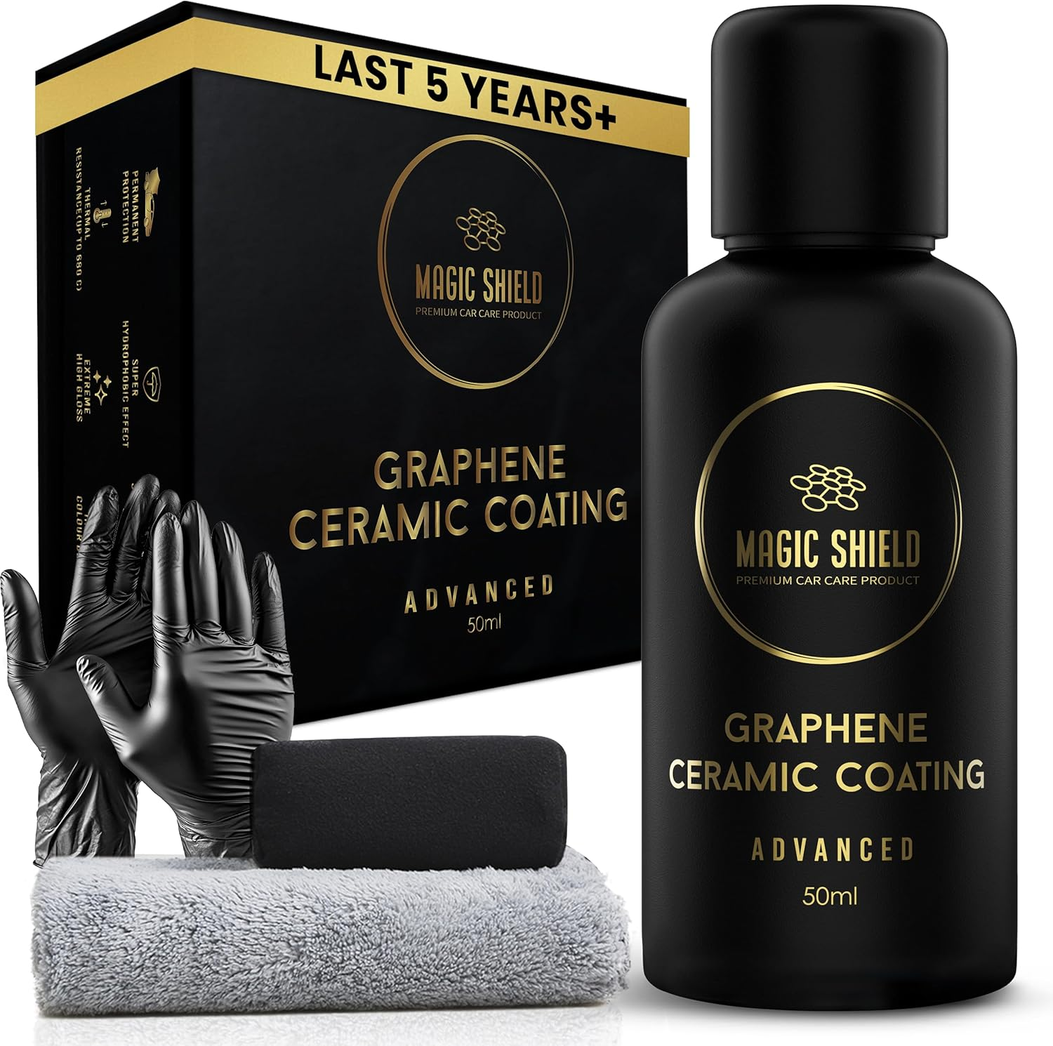 Magic Shield Graphene Coating for Cars │ Self-Healing, 5+ Years Durability │ Advanced Sio2 Ceramic Protection - High Gloss, Anti-Scratch - Perfect for Cars, Motorcycles, Marine, and Rvs image number 3