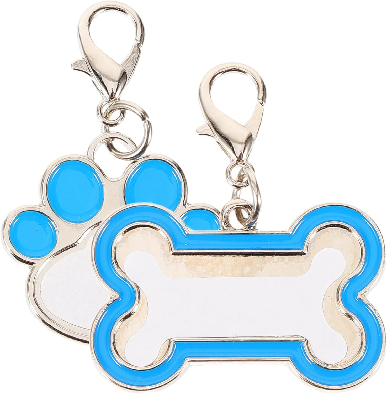 LUOZZY 4 Pcs Sublimation Blank Dog Tags Heat Transfer Puppy Kitten Tags Pendent Blank Craft Pet Tags Supplies - Blue image number 4